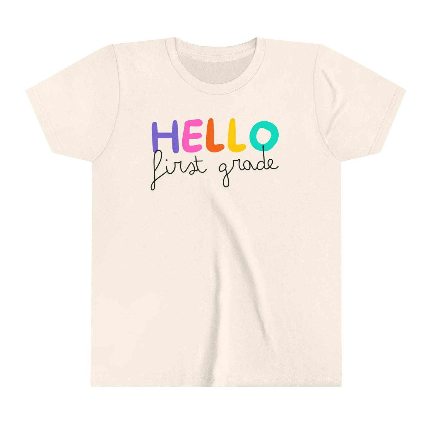 Hello 1st Grade Girly Youth Short Sleeve Tee