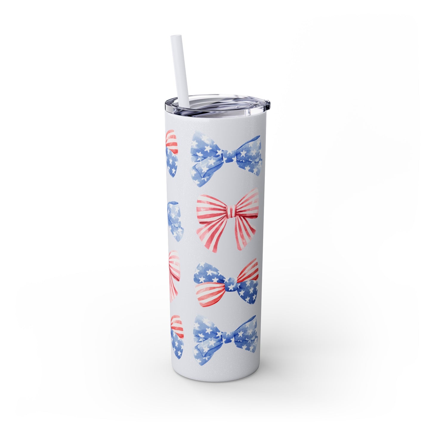 America the Bow-tiful Skinny Tumbler with Straw, 20oz