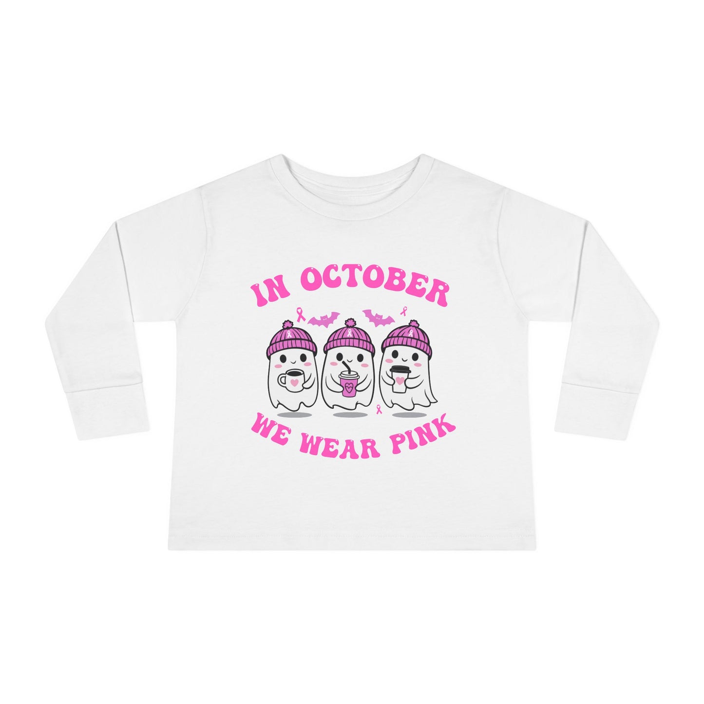 In October We Wear Pink Toddler Long Sleeve Tee