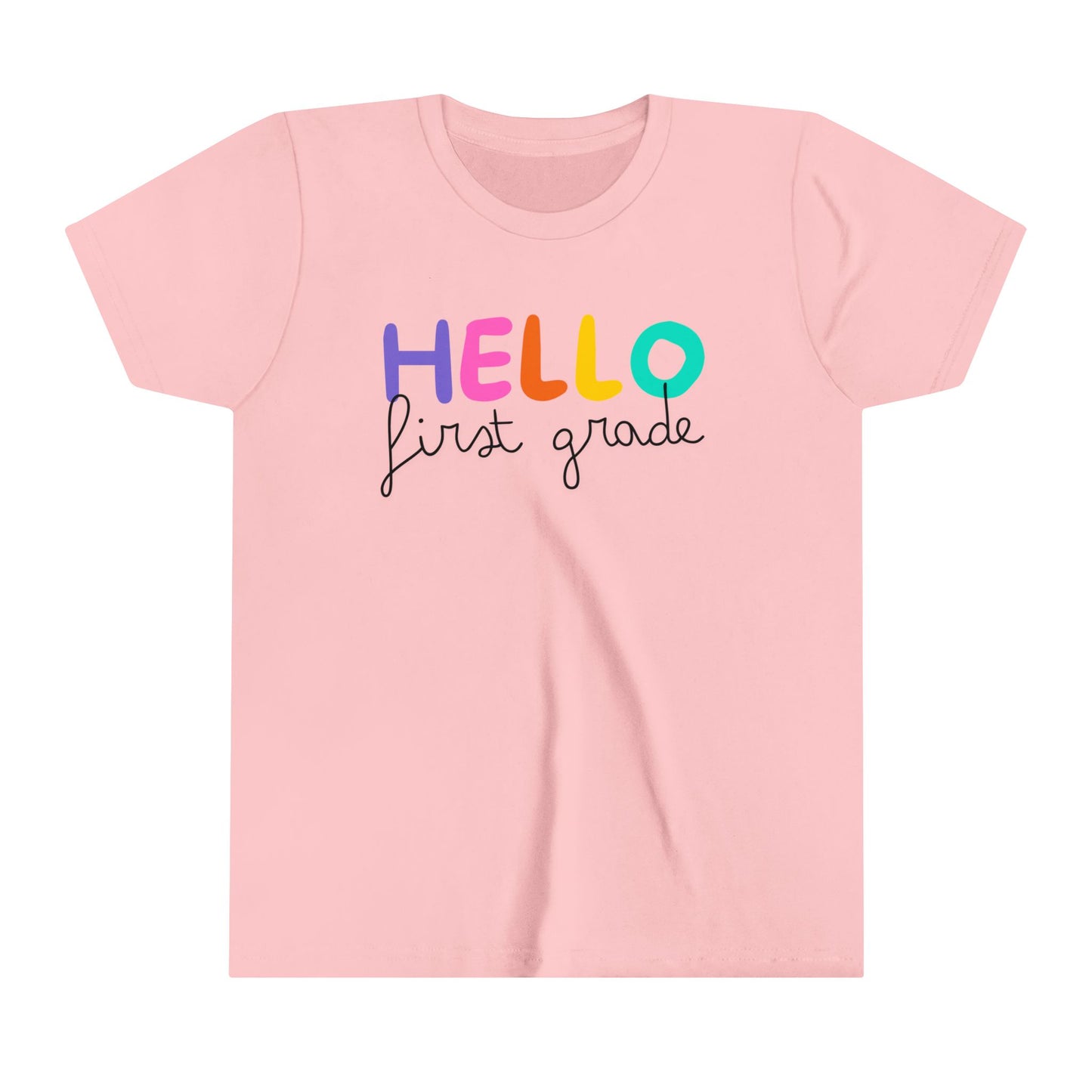 Girls Hello 1st Grade Youth Short Sleeve Tee