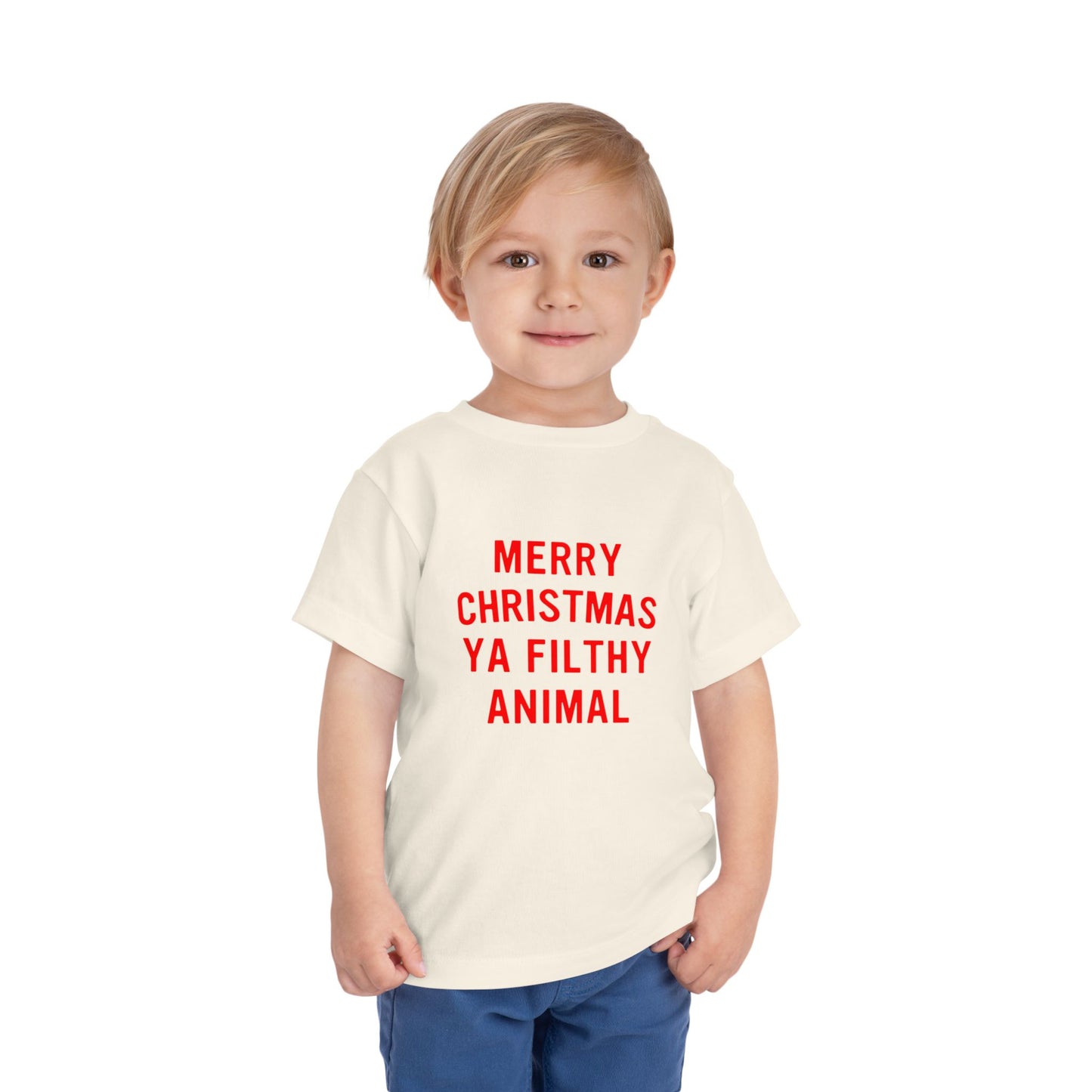 Merry Christmas Ya Filthy Animal Toddler Short Sleeve Tee