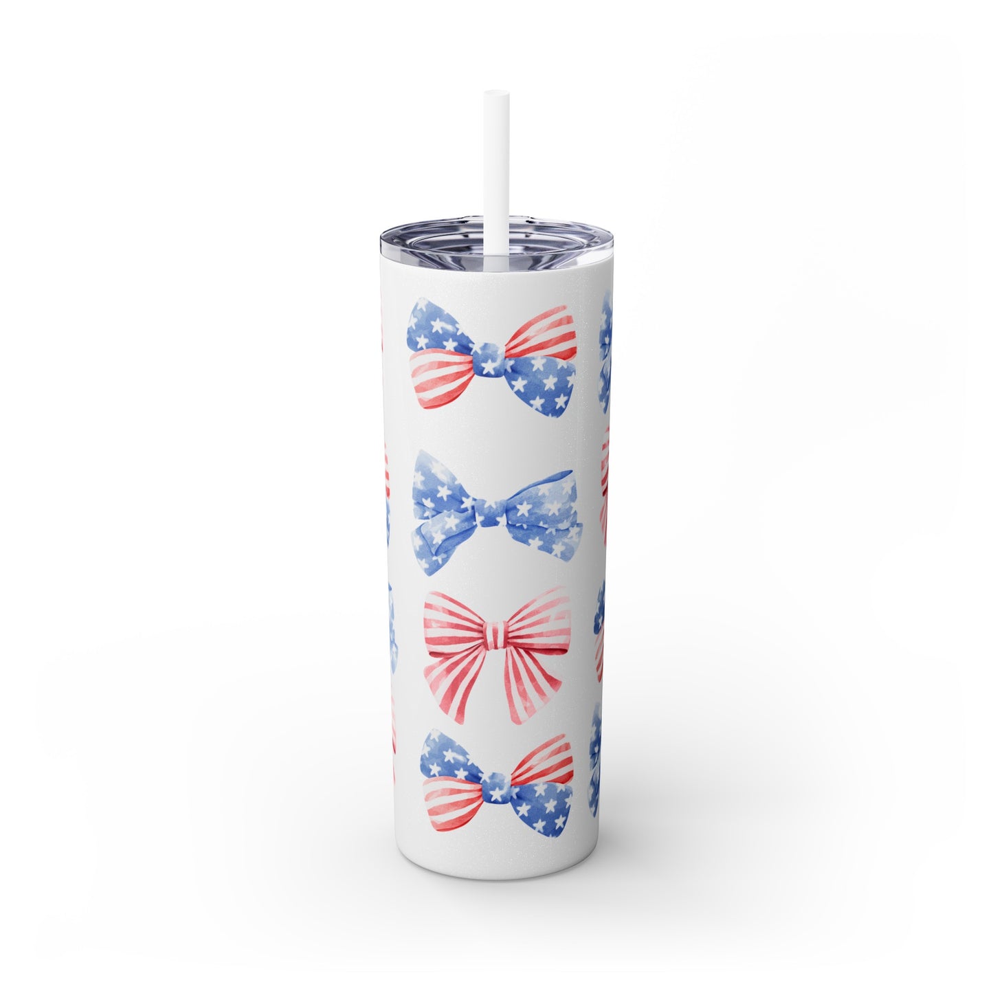 America the Bow-tiful Skinny Tumbler with Straw, 20oz