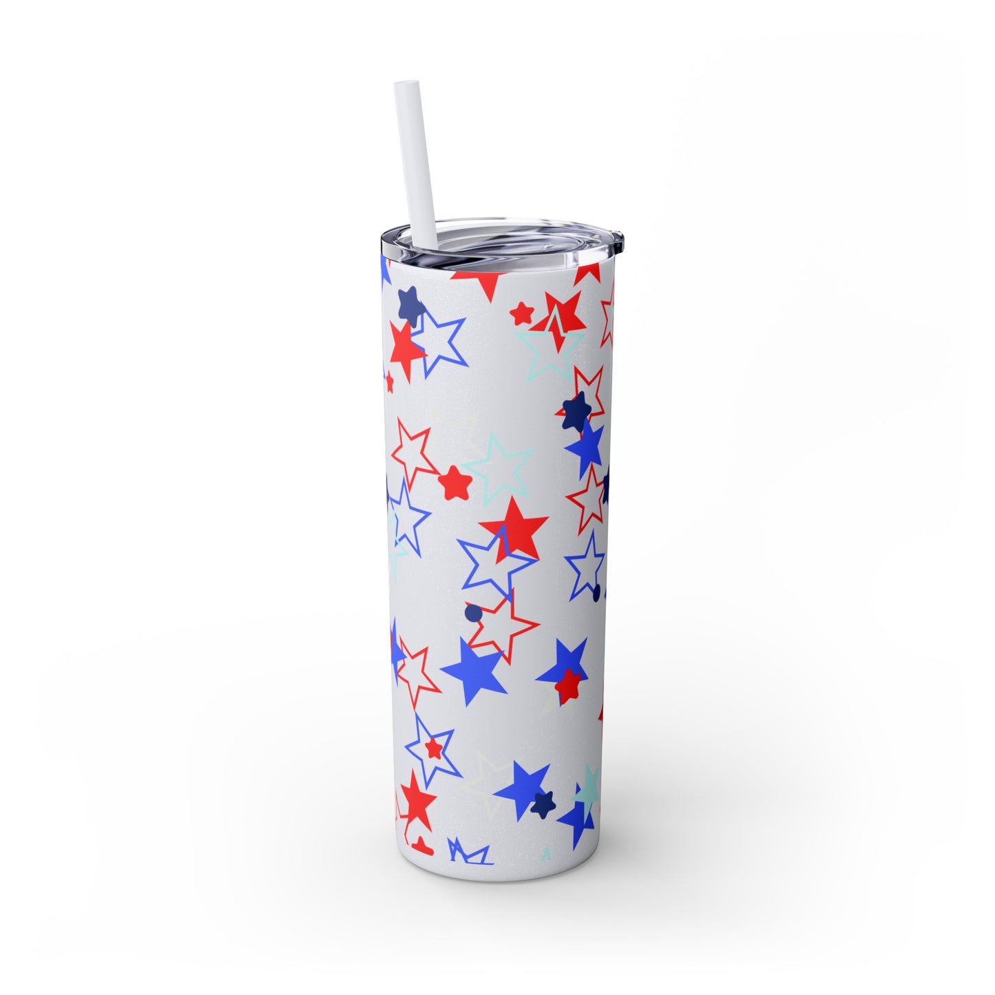 American Stars Skinny Tumbler with Straw, 20oz