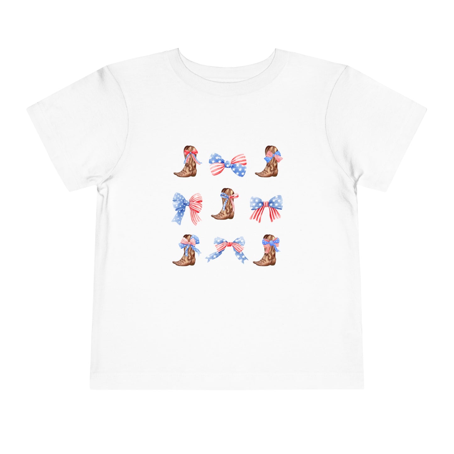 All American Boots & Bows Toddler Short Sleeve Tee