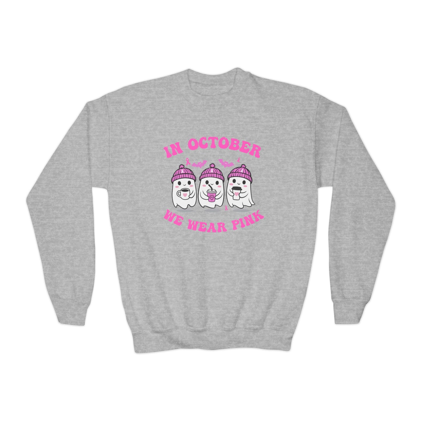 In October We Wear Pink Youth Crewneck Sweatshirt