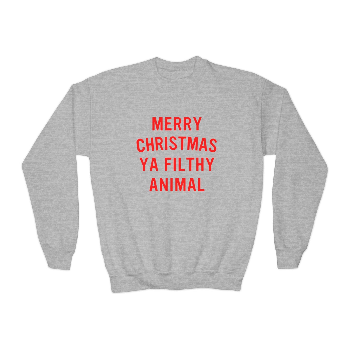 Merry Christmas Ya Filthy Animal Youth Crewneck Sweatshirt