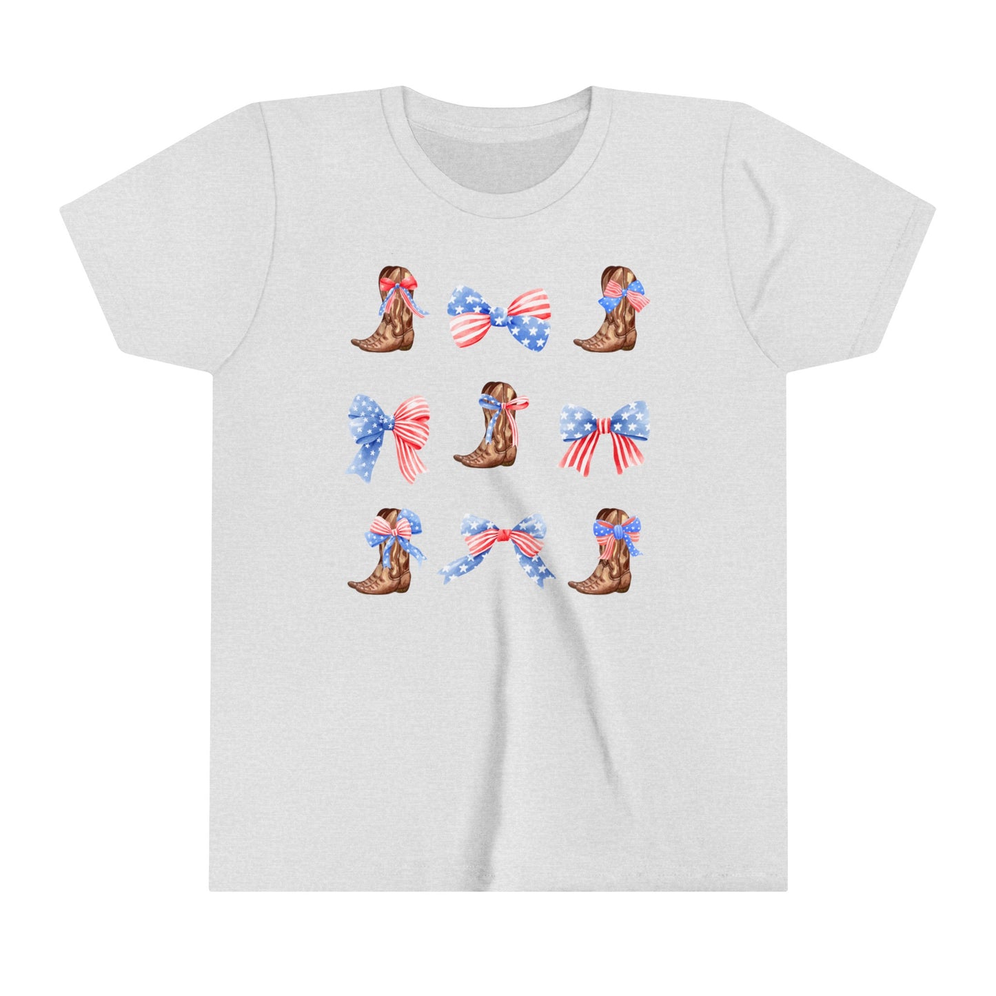 All American Boots & Bows Youth Short Sleeve Tee