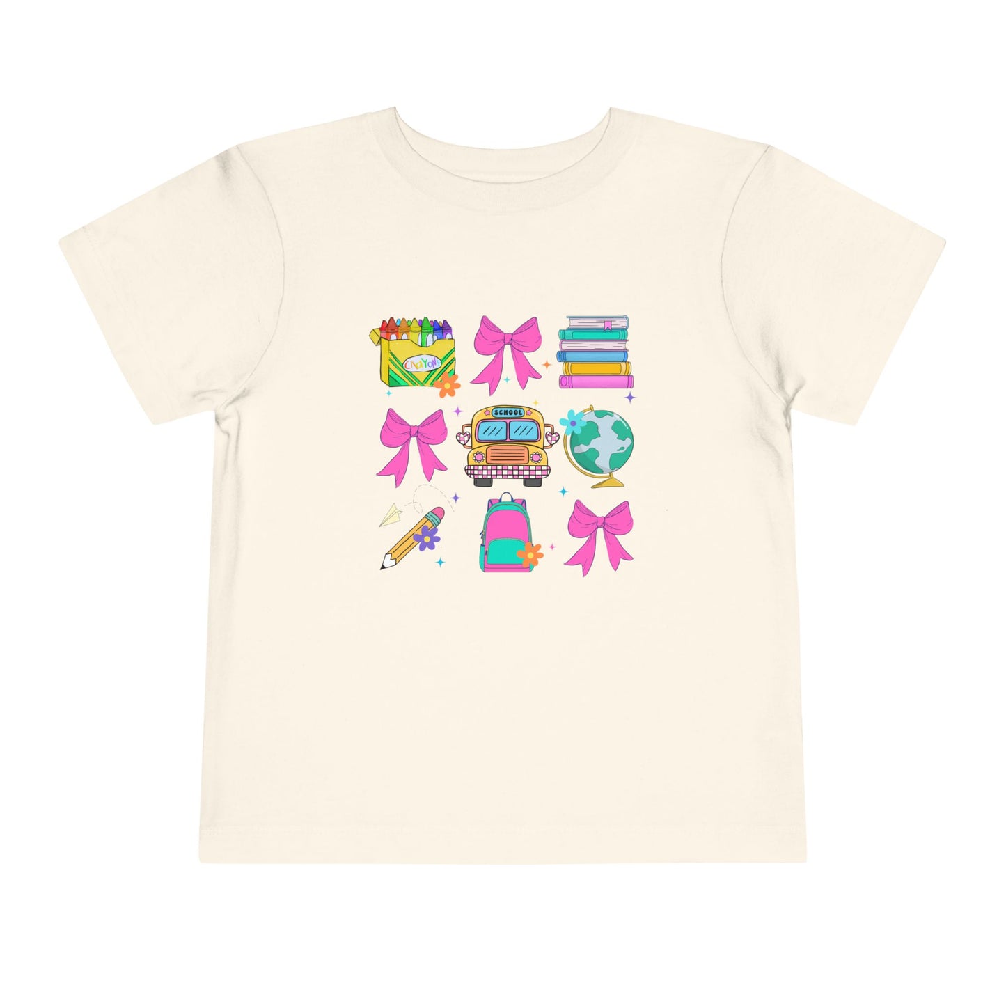 Back to School Bows Toddler Short Sleeve Tee