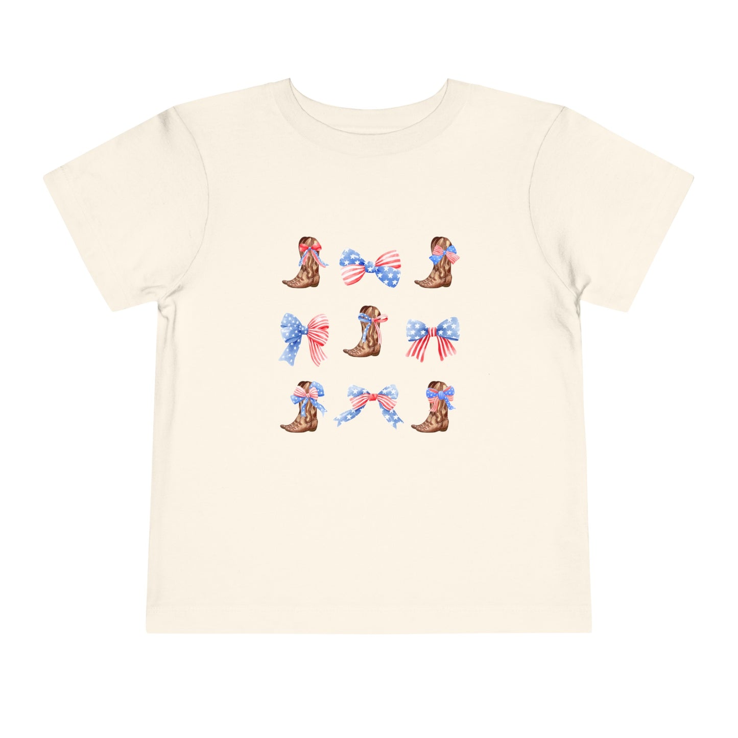 All American Boots & Bows Toddler Short Sleeve Tee