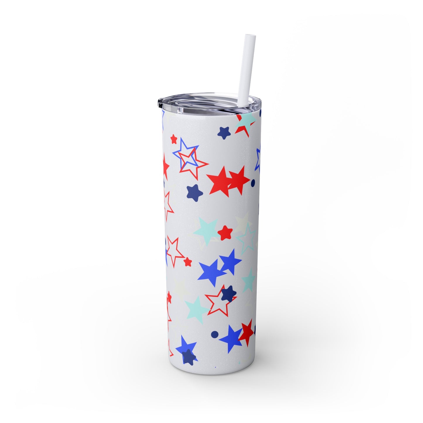 American Stars Skinny Tumbler with Straw, 20oz