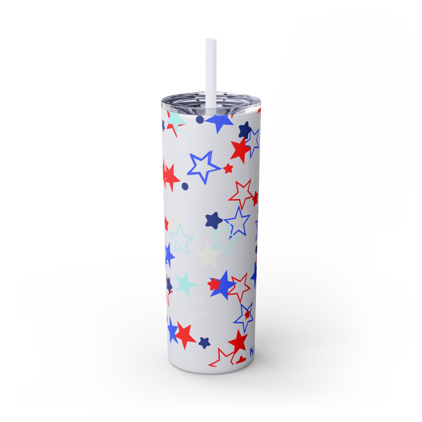 American Stars Skinny Tumbler with Straw, 20oz