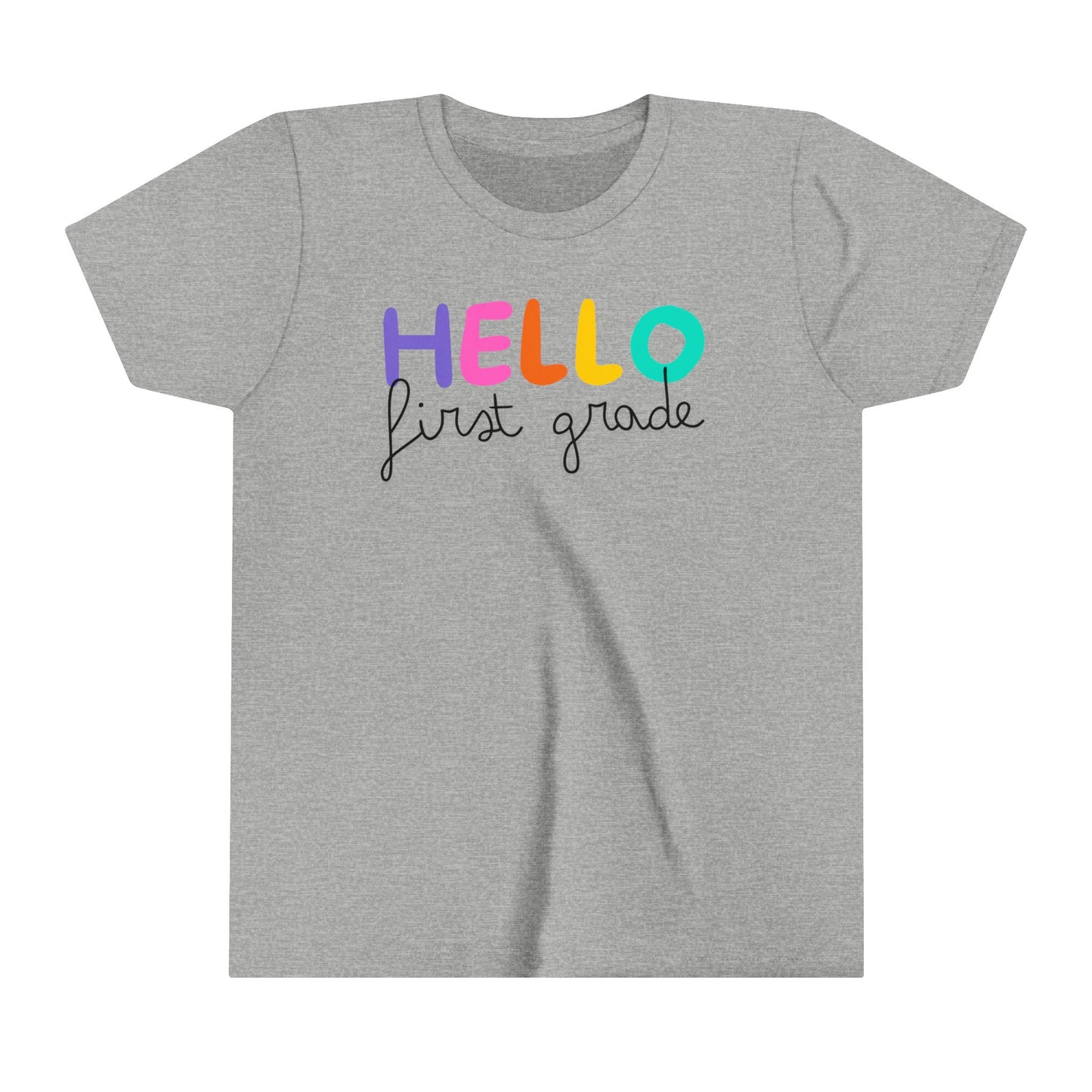 Hello 1st Grade Girly Youth Short Sleeve Tee