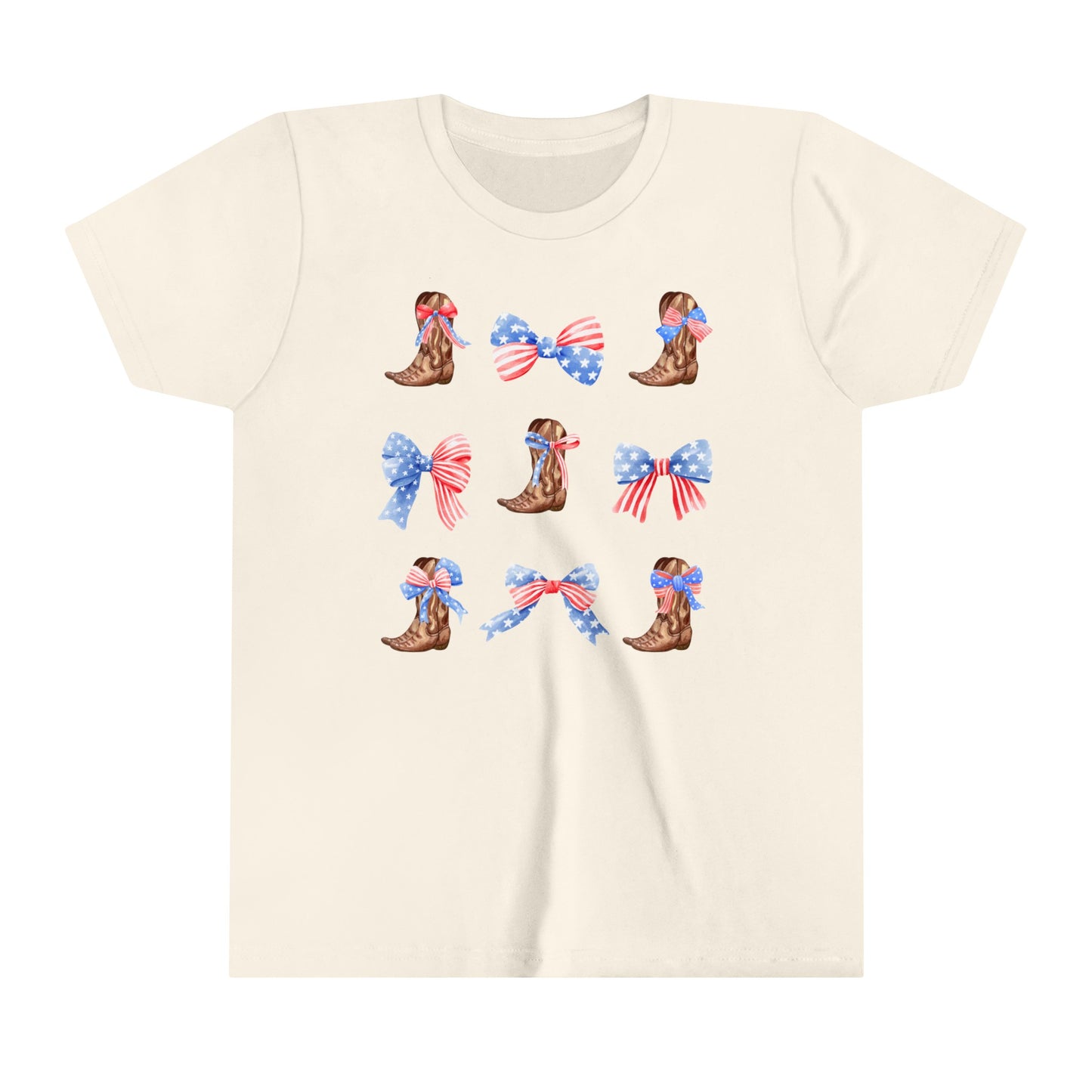 All American Boots & Bows Youth Short Sleeve Tee