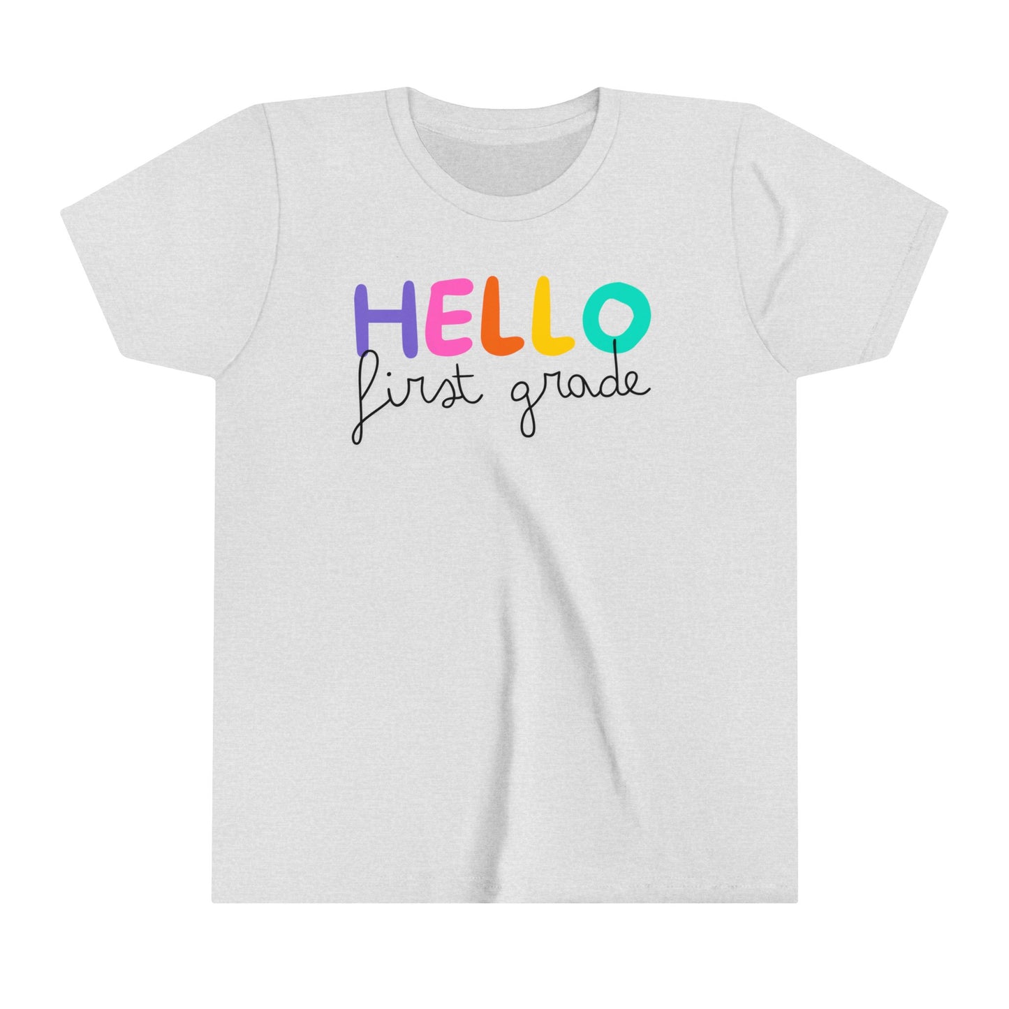 Hello 1st Grade Girly Youth Short Sleeve Tee