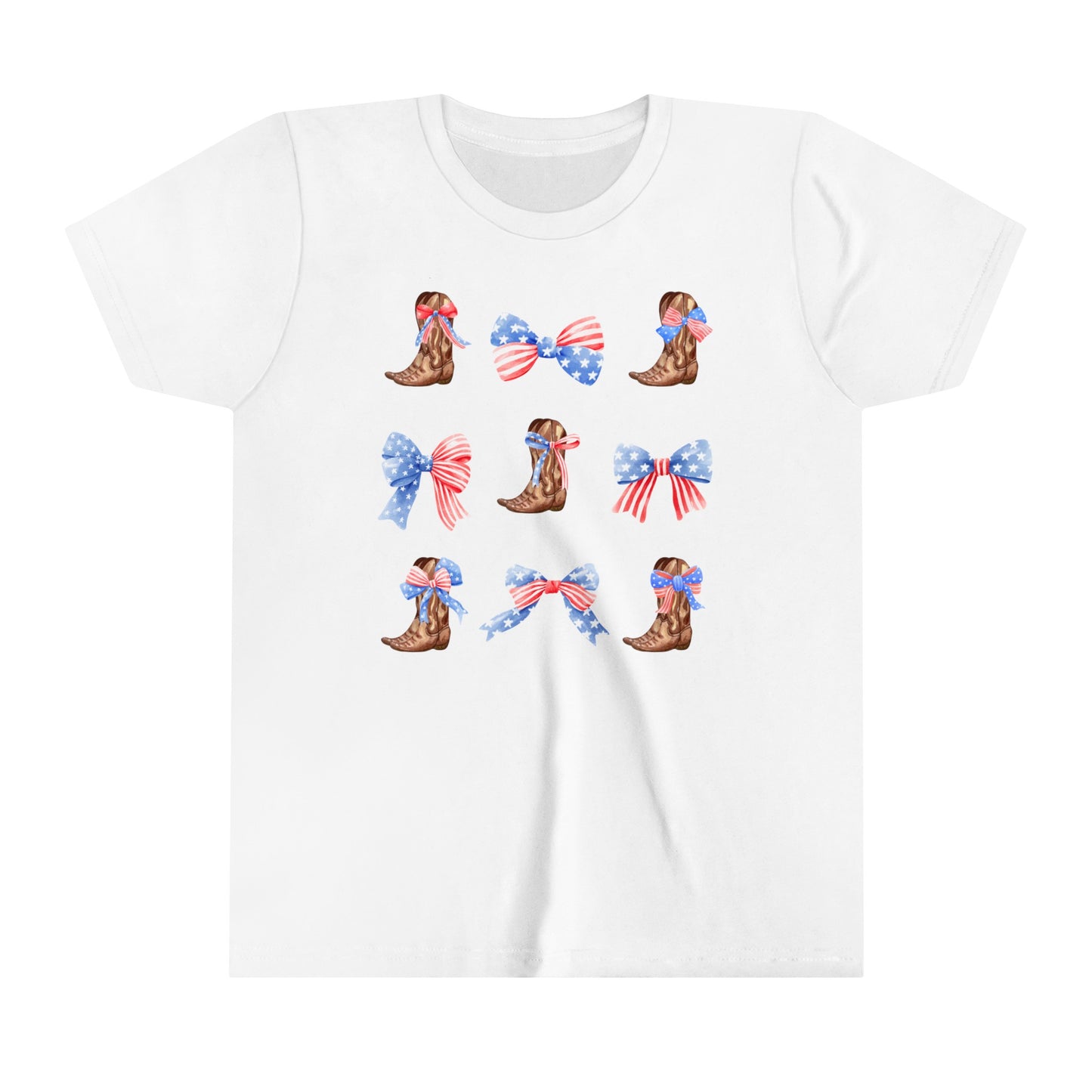 All American Boots & Bows Youth Short Sleeve Tee
