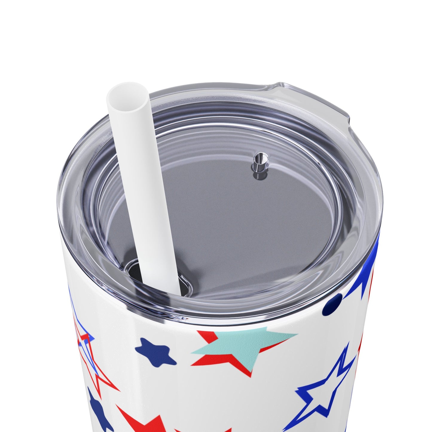 American Stars Skinny Tumbler with Straw, 20oz