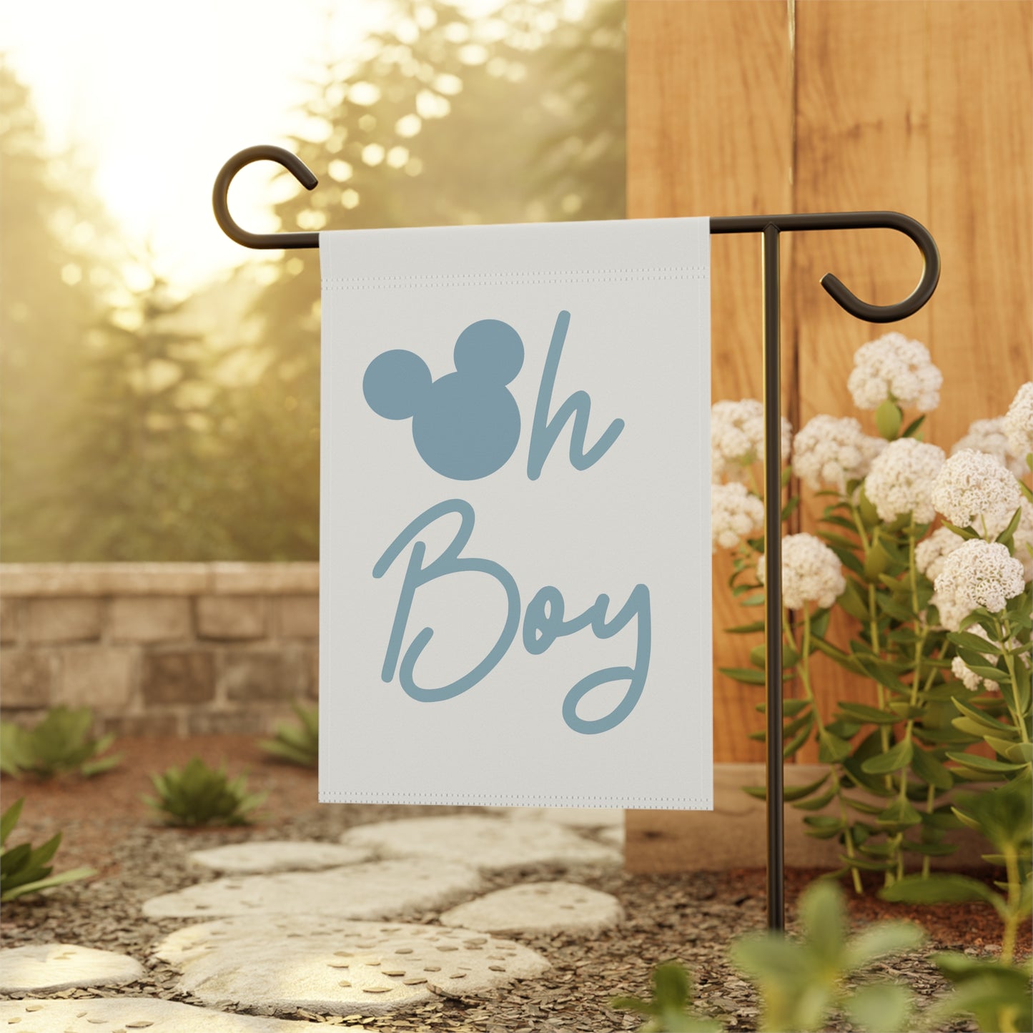 Oh Boy Light Blue Mouse Ears Banner