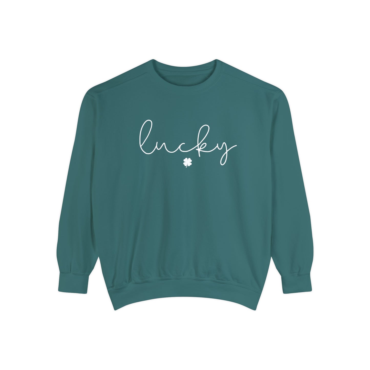 Lucky Sweatshirt, Clover Sweatshirt, St Patricks Day Sweatshirt, Saint Patrick's Pullover, Lucky Sweater, Clovers, Simple Holiday Sweater