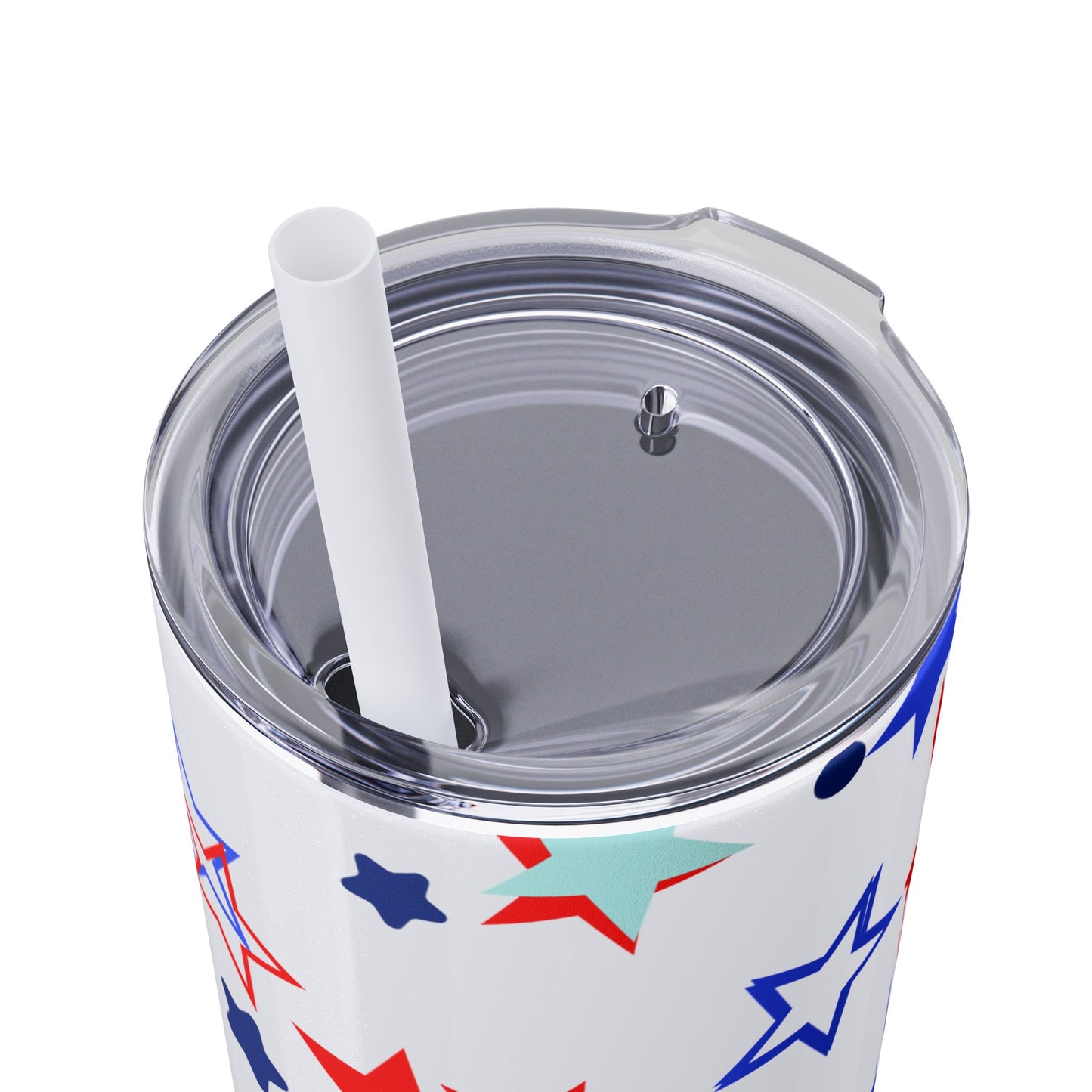 American Stars Skinny Tumbler with Straw, 20oz
