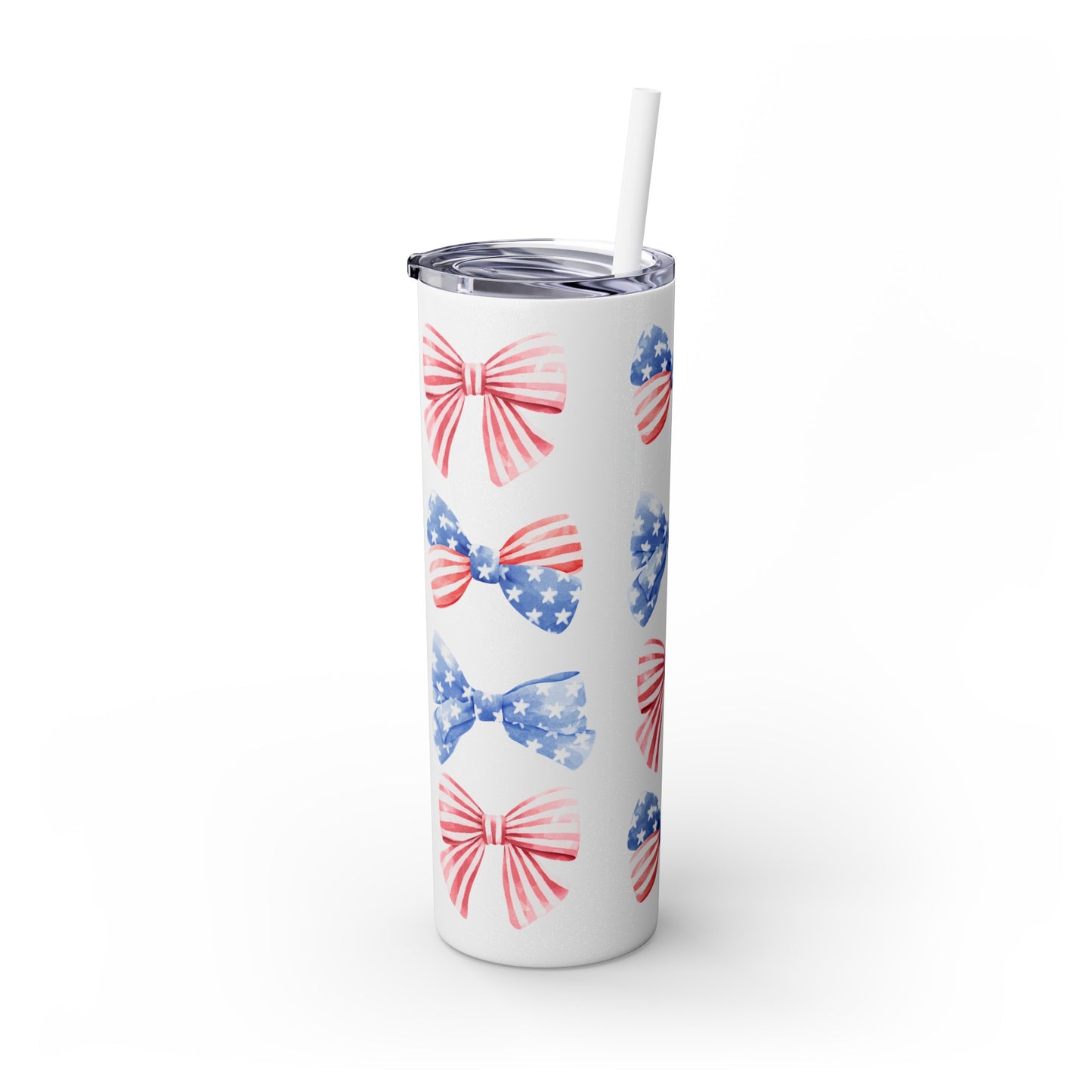 America the Bow-tiful Skinny Tumbler with Straw, 20oz