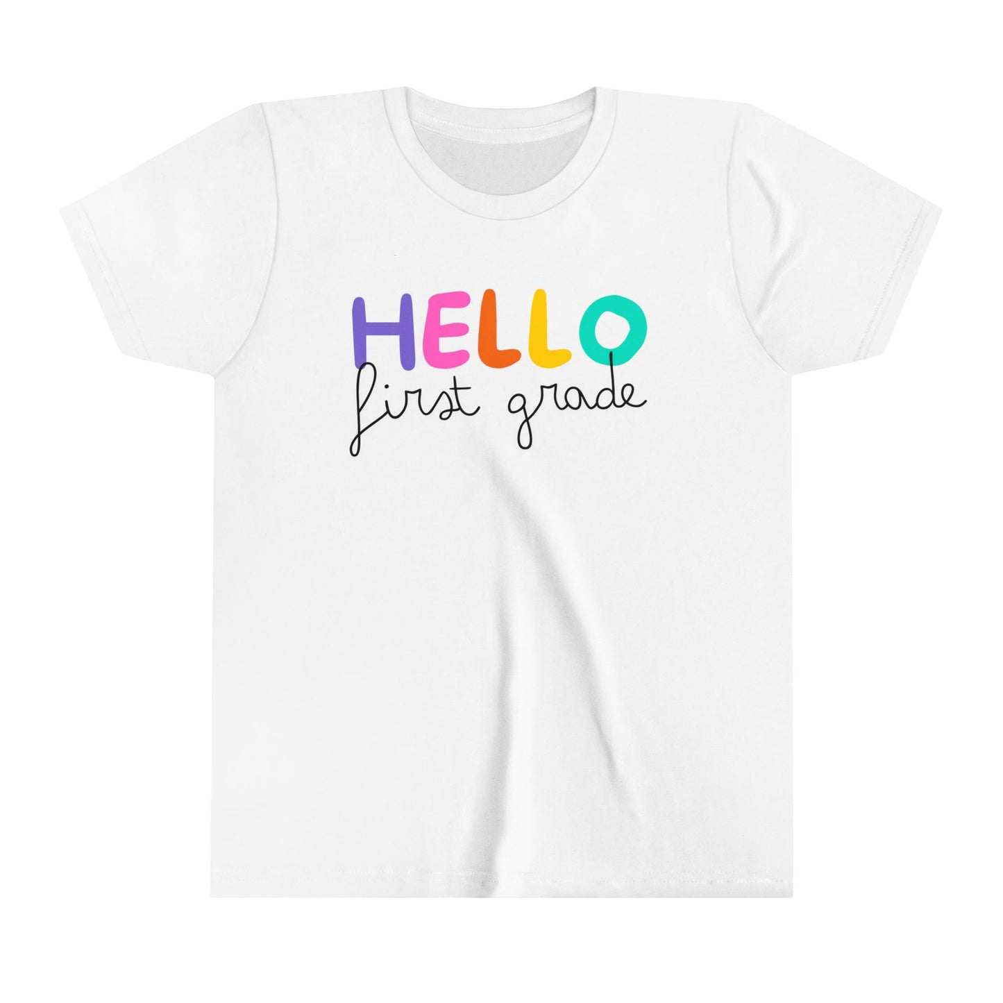 Girls Hello 1st Grade Youth Short Sleeve Tee