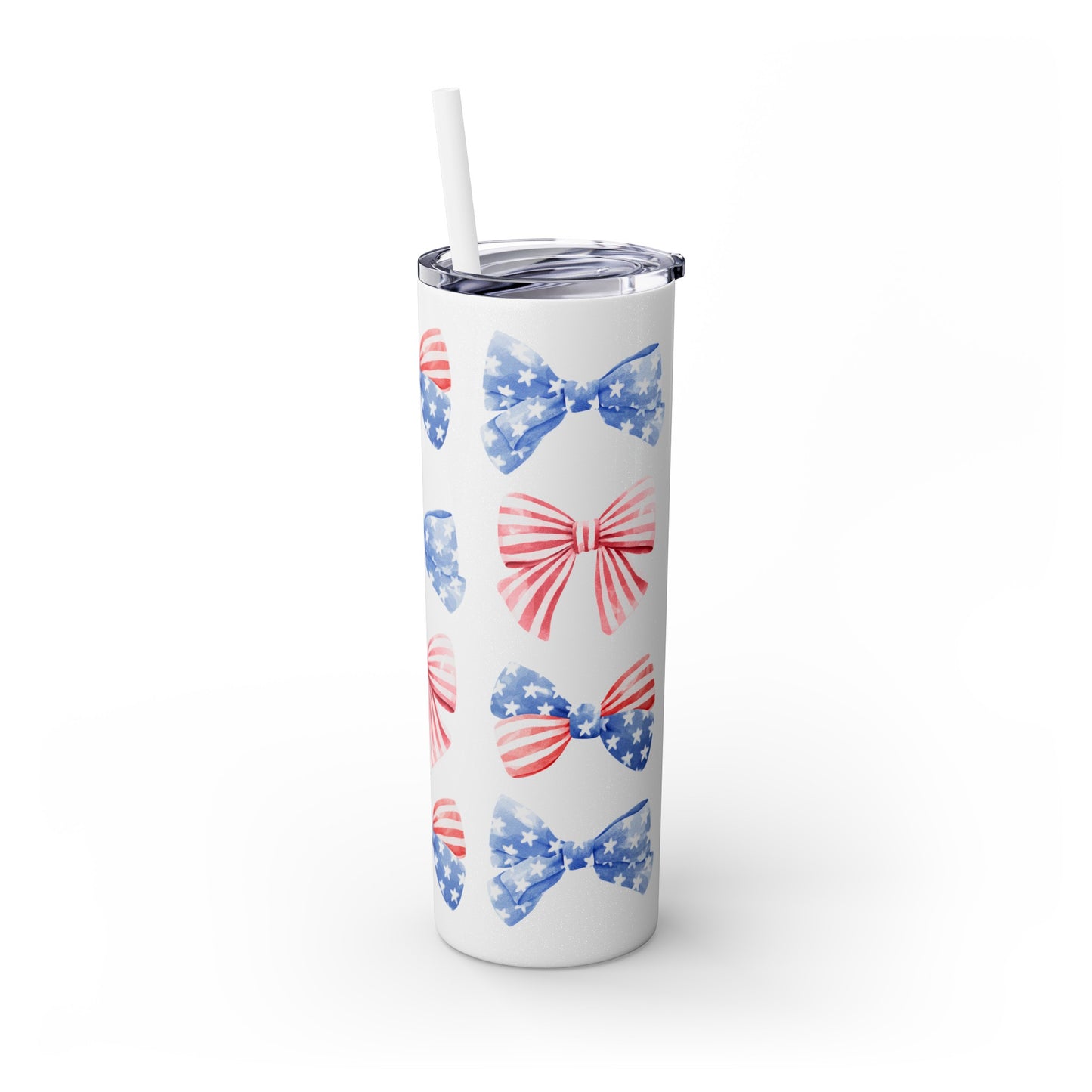 America the Bow-tiful Skinny Tumbler with Straw, 20oz