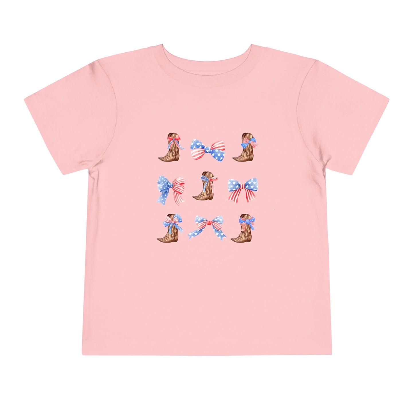 All American Boots & Bows Toddler Short Sleeve Tee