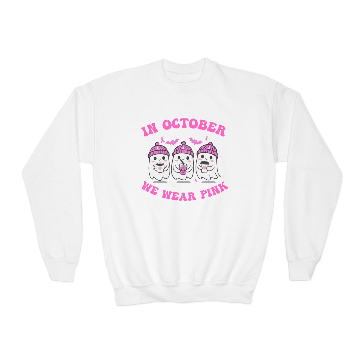 In October We Wear Pink Youth Crewneck Sweatshirt