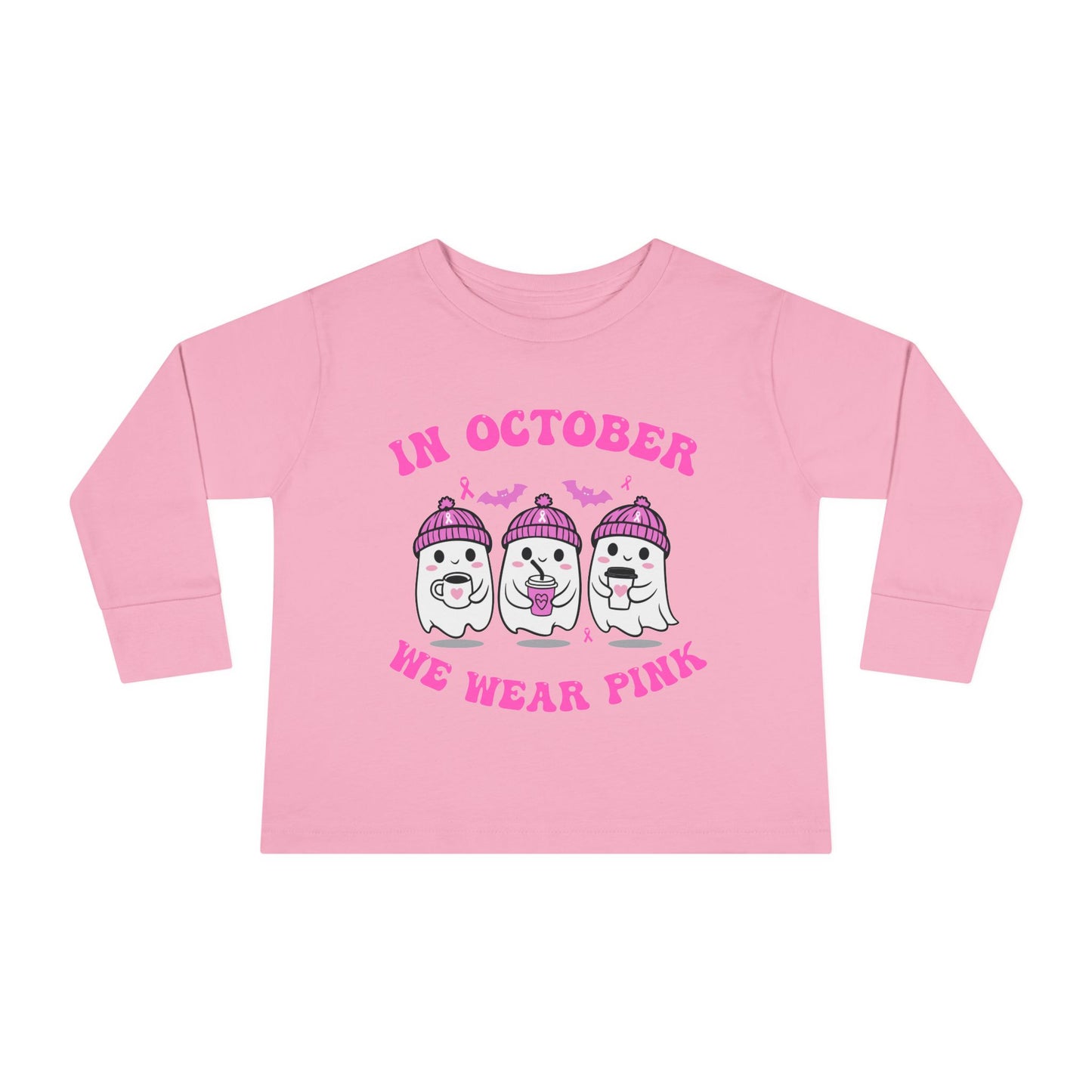 In October We Wear Pink Toddler Long Sleeve Tee