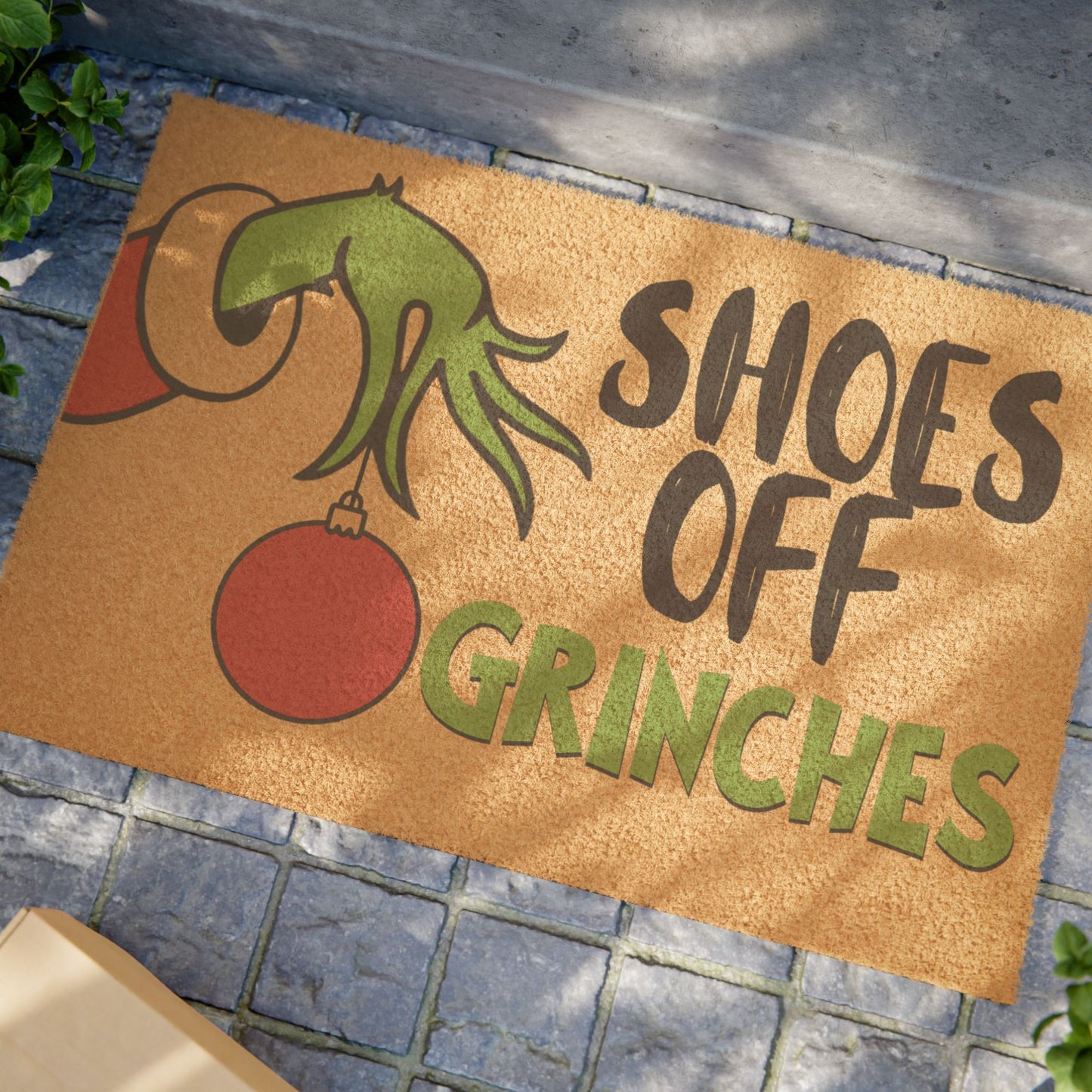 Shoes Off Grinches Holiday Doormat