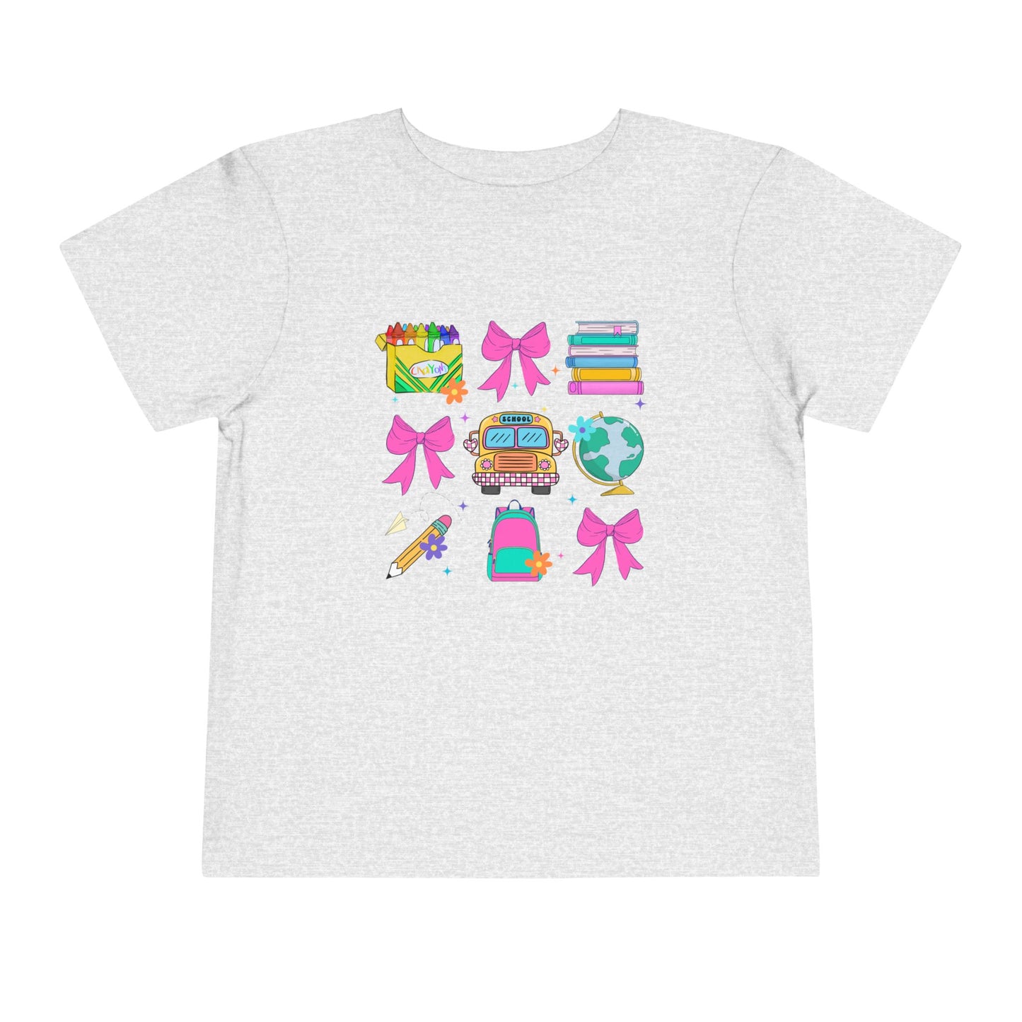 Back to School Bows Toddler Short Sleeve Tee