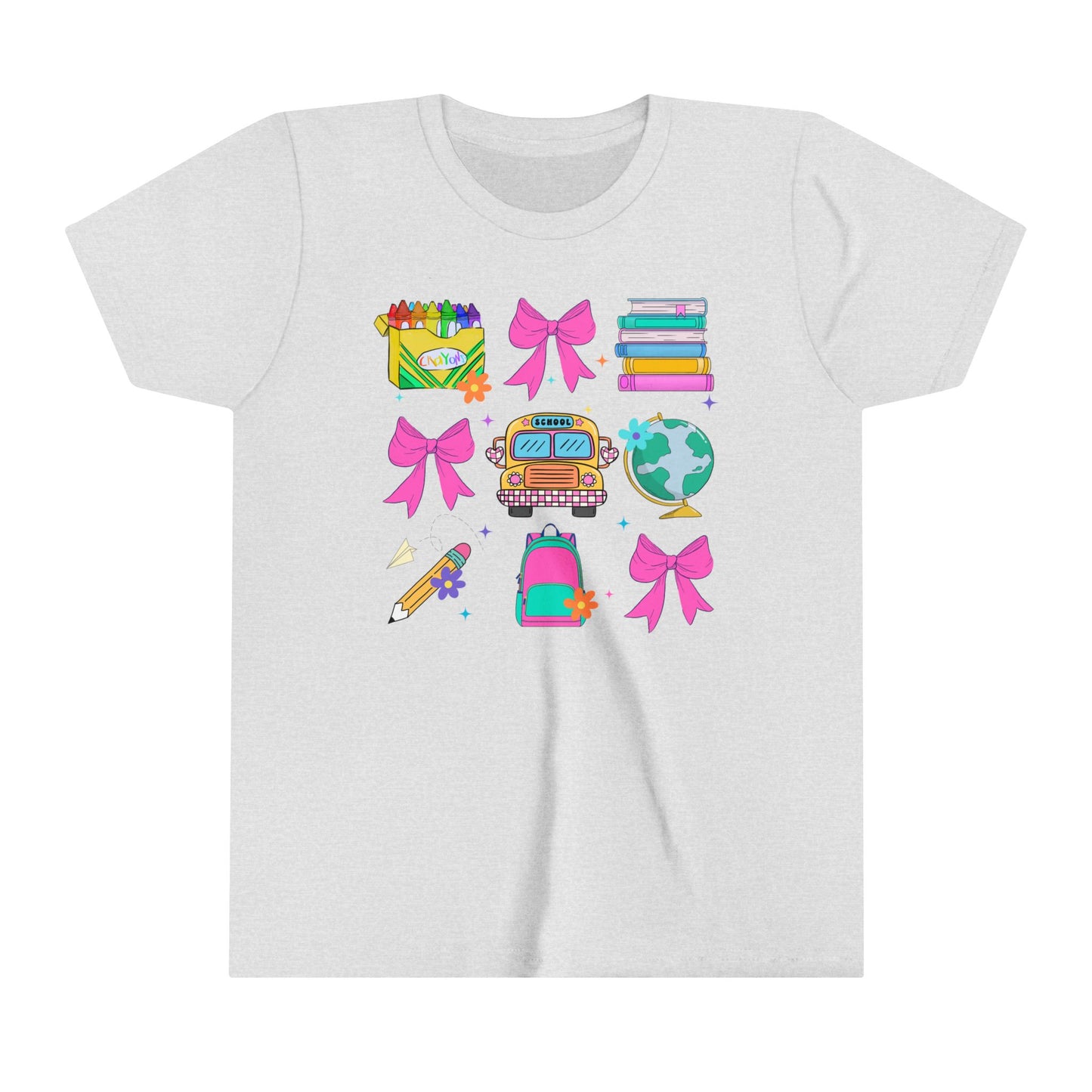 Back to School Bows Youth Short Sleeve Tee