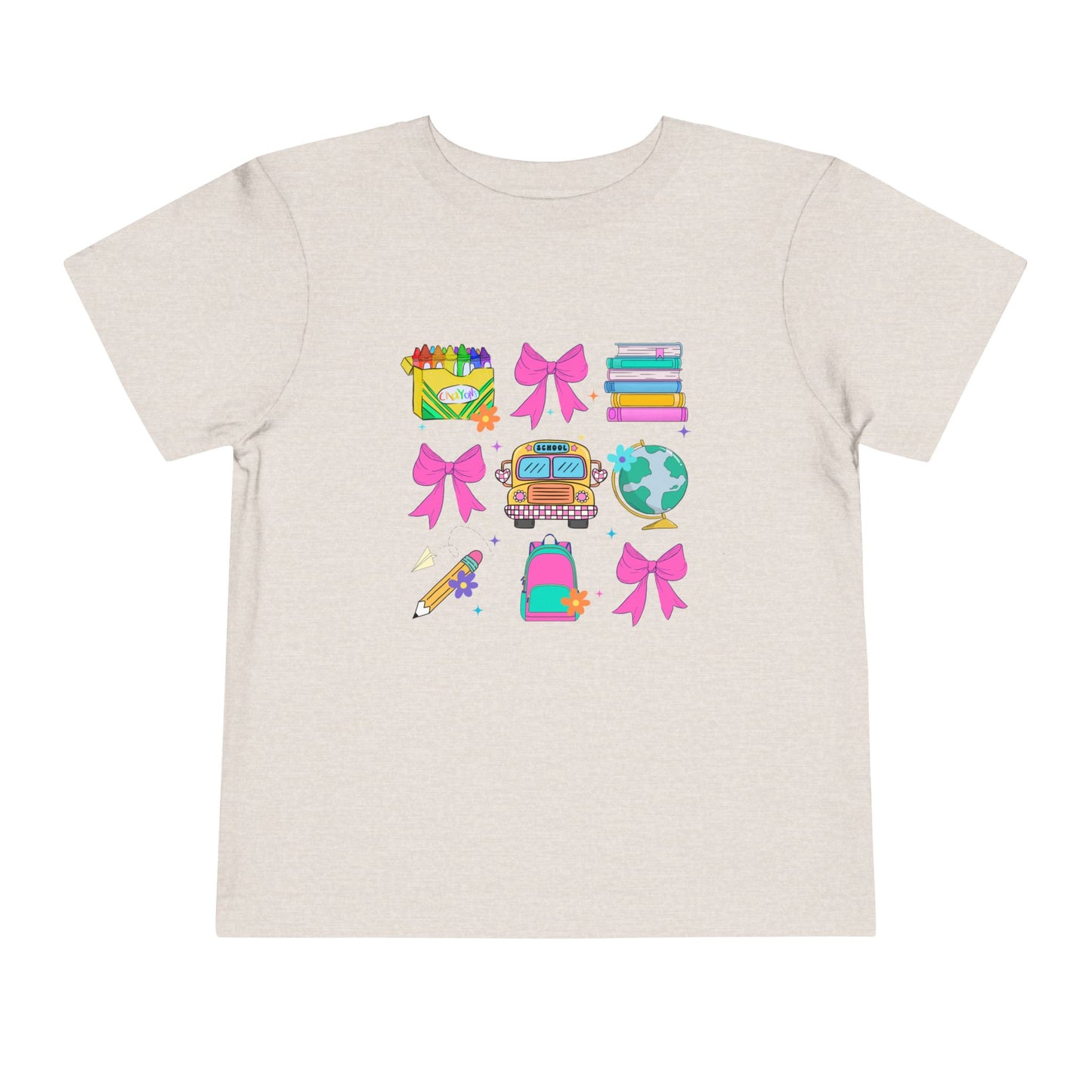 Back to School Bows Toddler Short Sleeve Tee