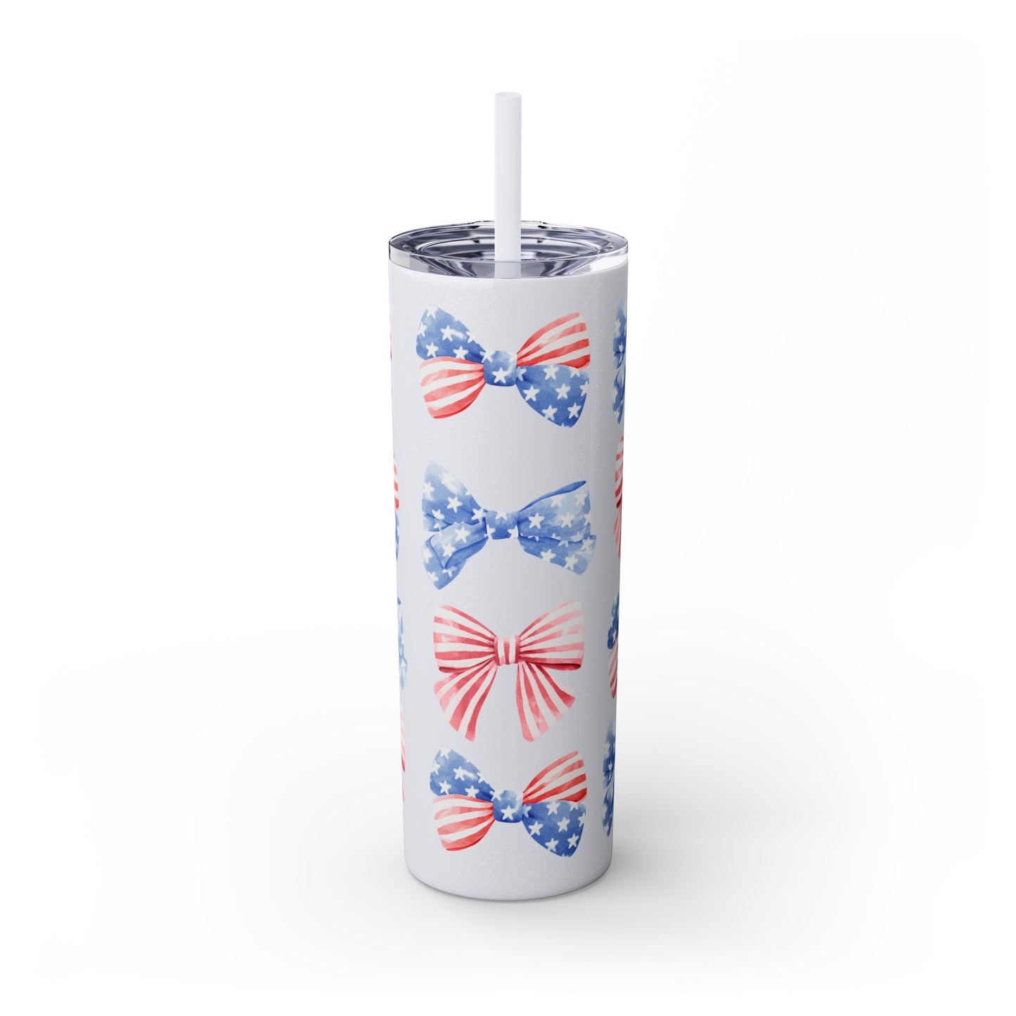 America the Bow-tiful Skinny Tumbler with Straw, 20oz