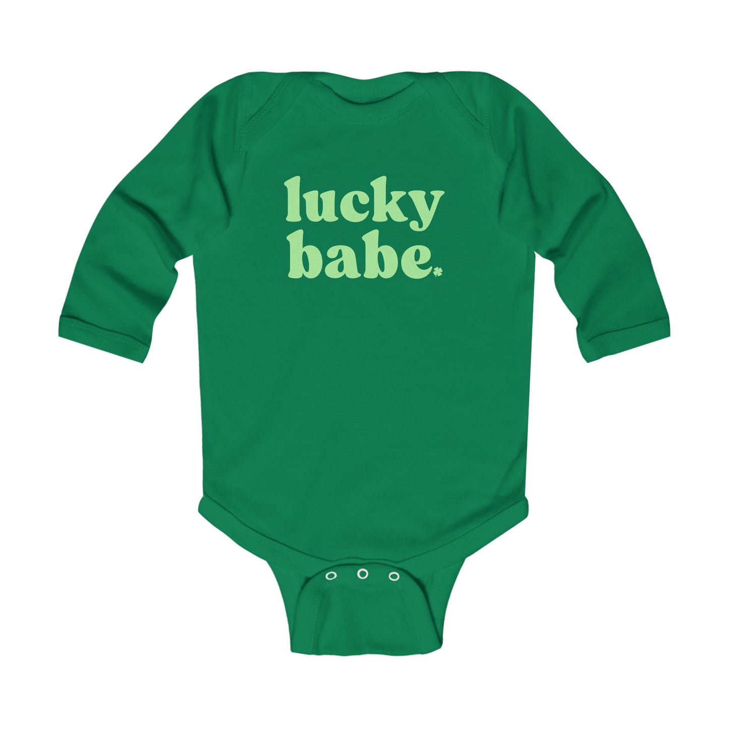 Lucky Babe Infant Shirt, Cute St Patrick's Day Infant Shirt, Infant Onesie, Green Tonal, Green Onesie