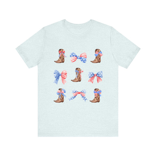 All American Boots & Bows Short Sleeve Tee