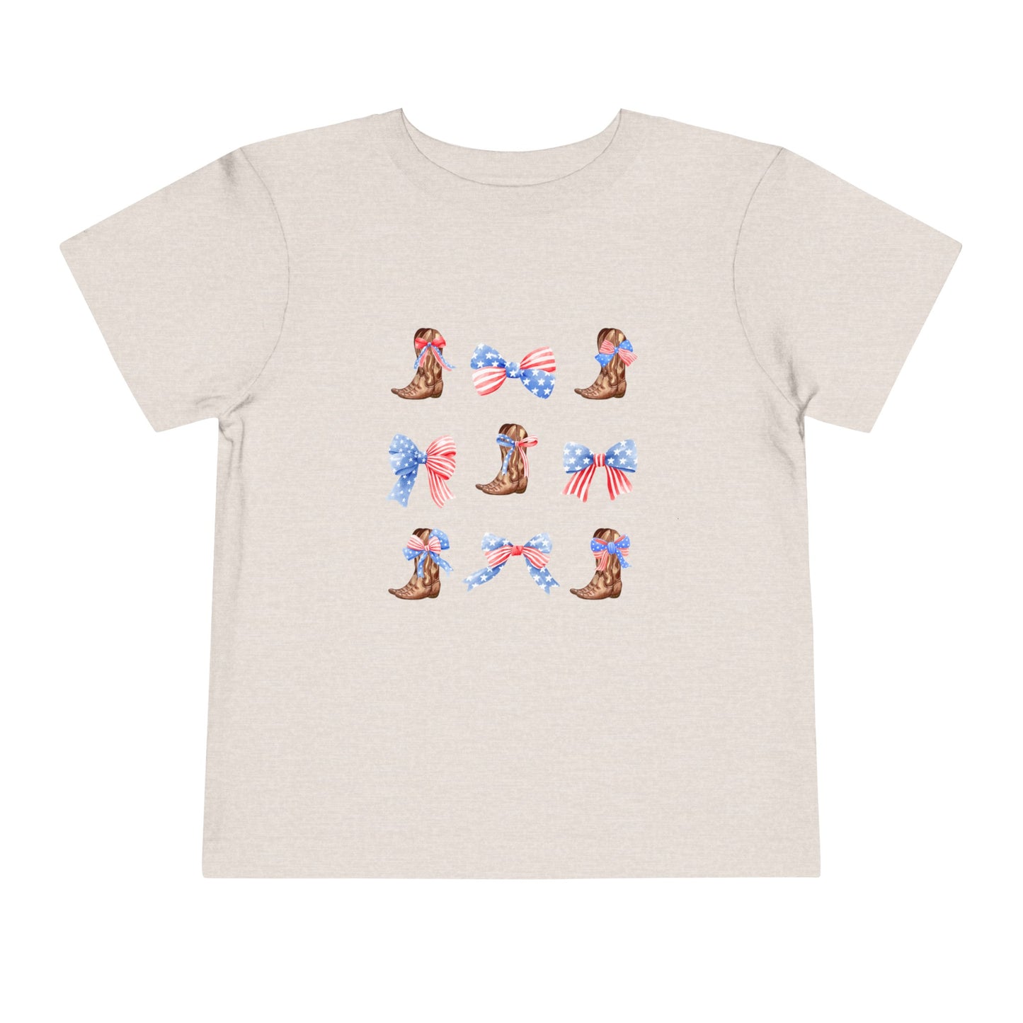 All American Boots & Bows Toddler Short Sleeve Tee