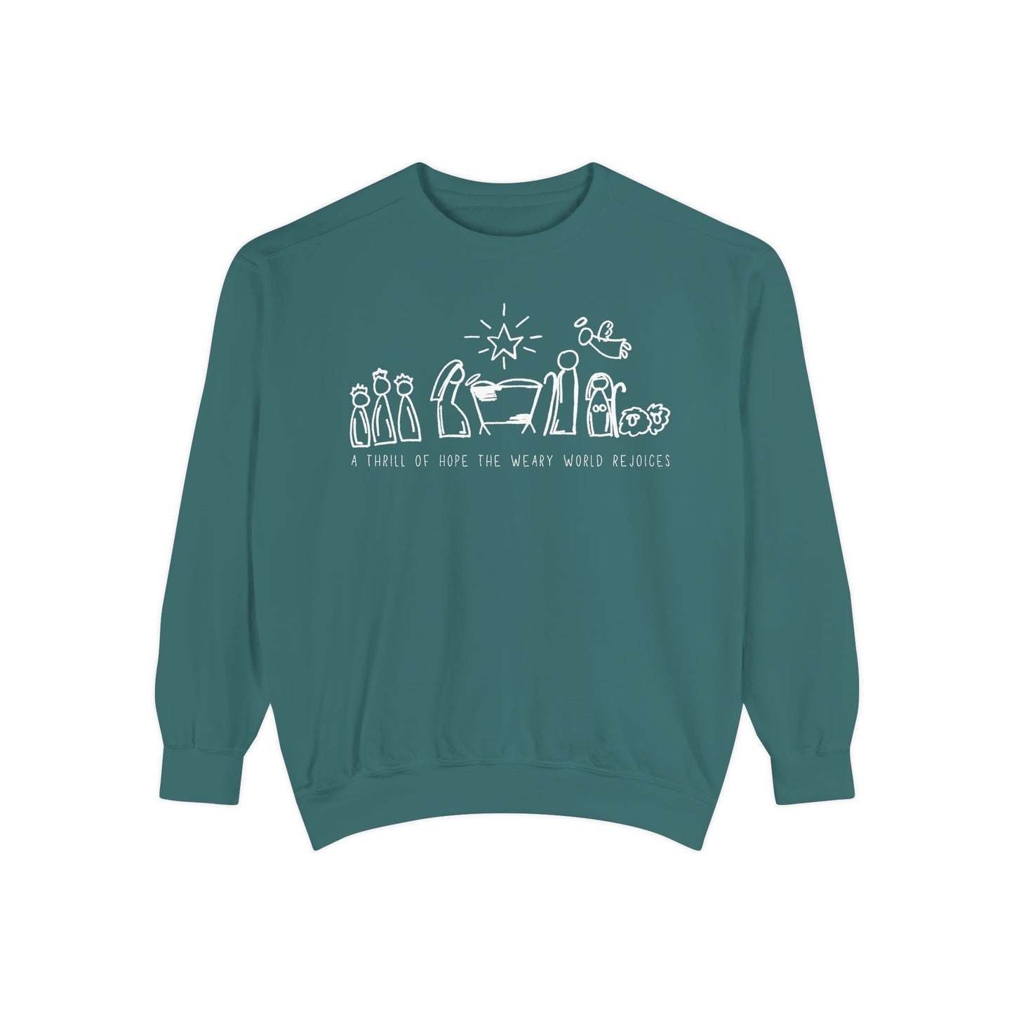 A Thrill of Hope Nativity Comfort Colors Crewneck