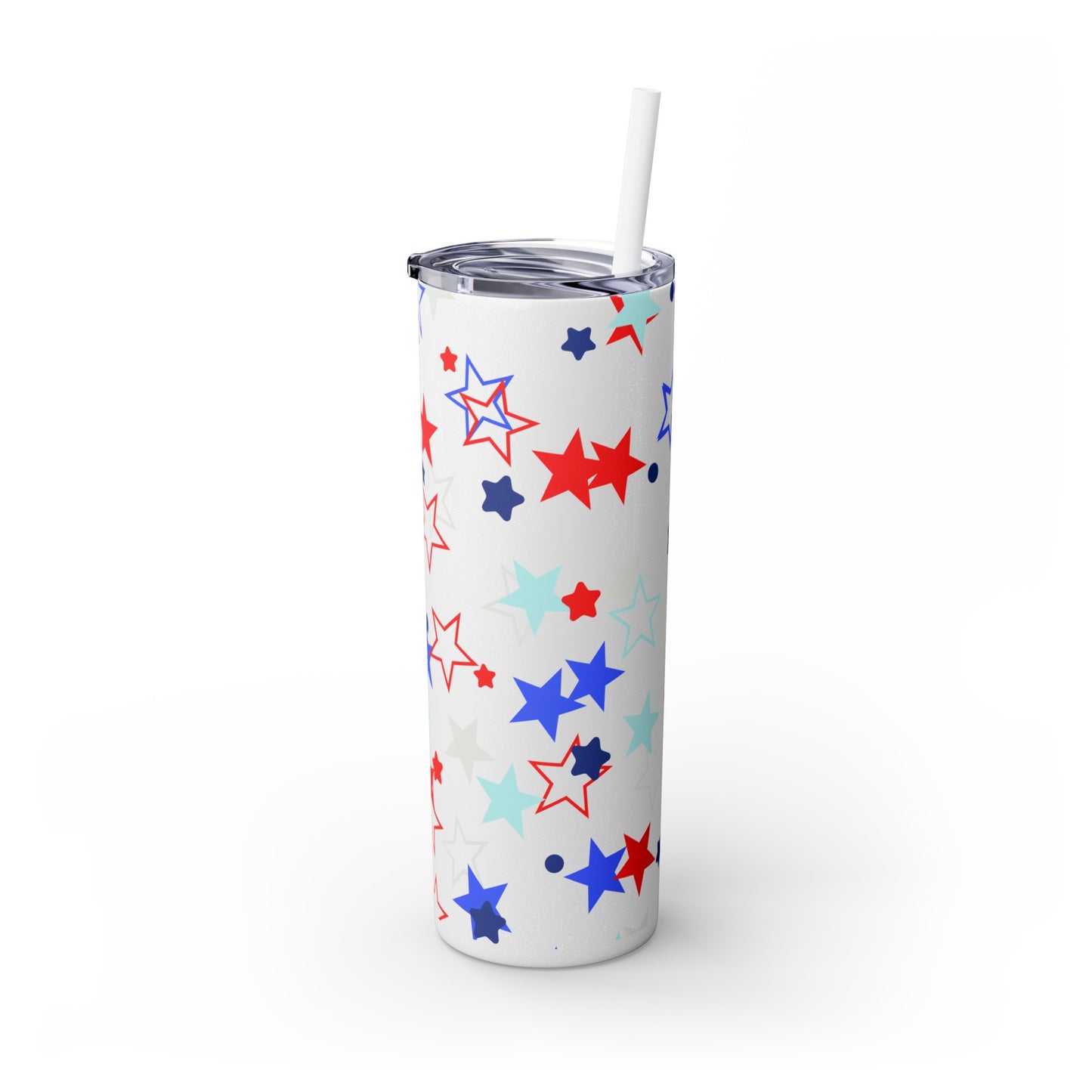 American Stars Skinny Tumbler with Straw, 20oz