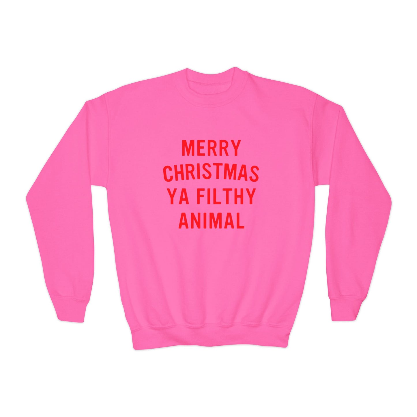 Merry Christmas Ya Filthy Animal Youth Crewneck Sweatshirt