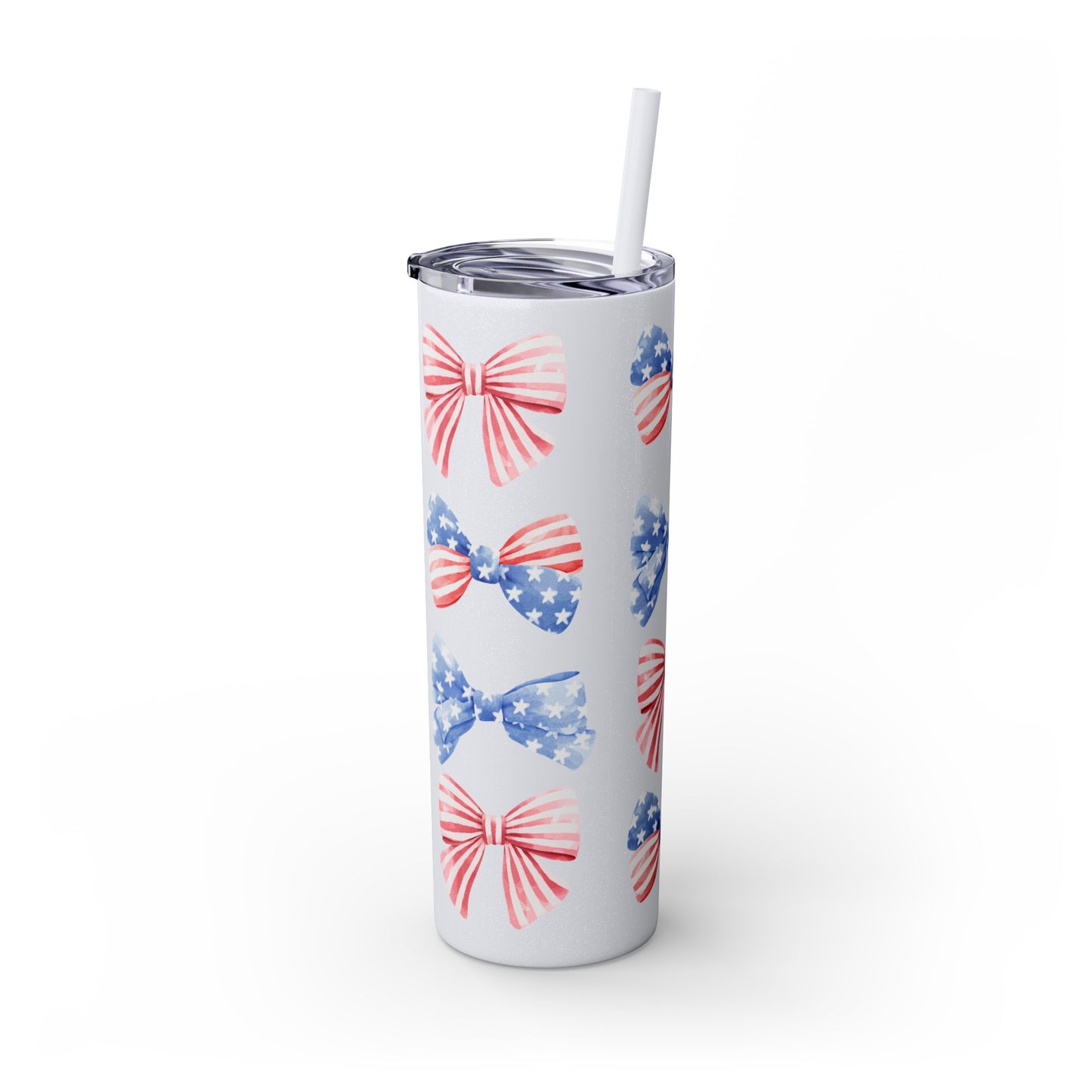 America the Bow-tiful Skinny Tumbler with Straw, 20oz