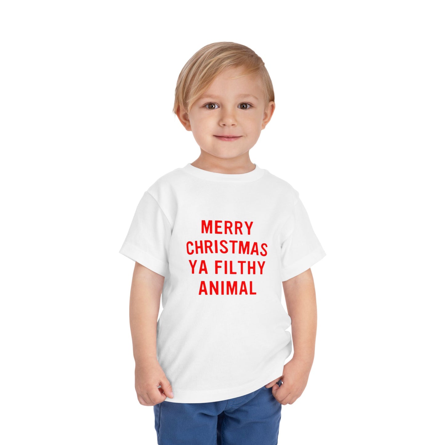 Merry Christmas Ya Filthy Animal Toddler Short Sleeve Tee