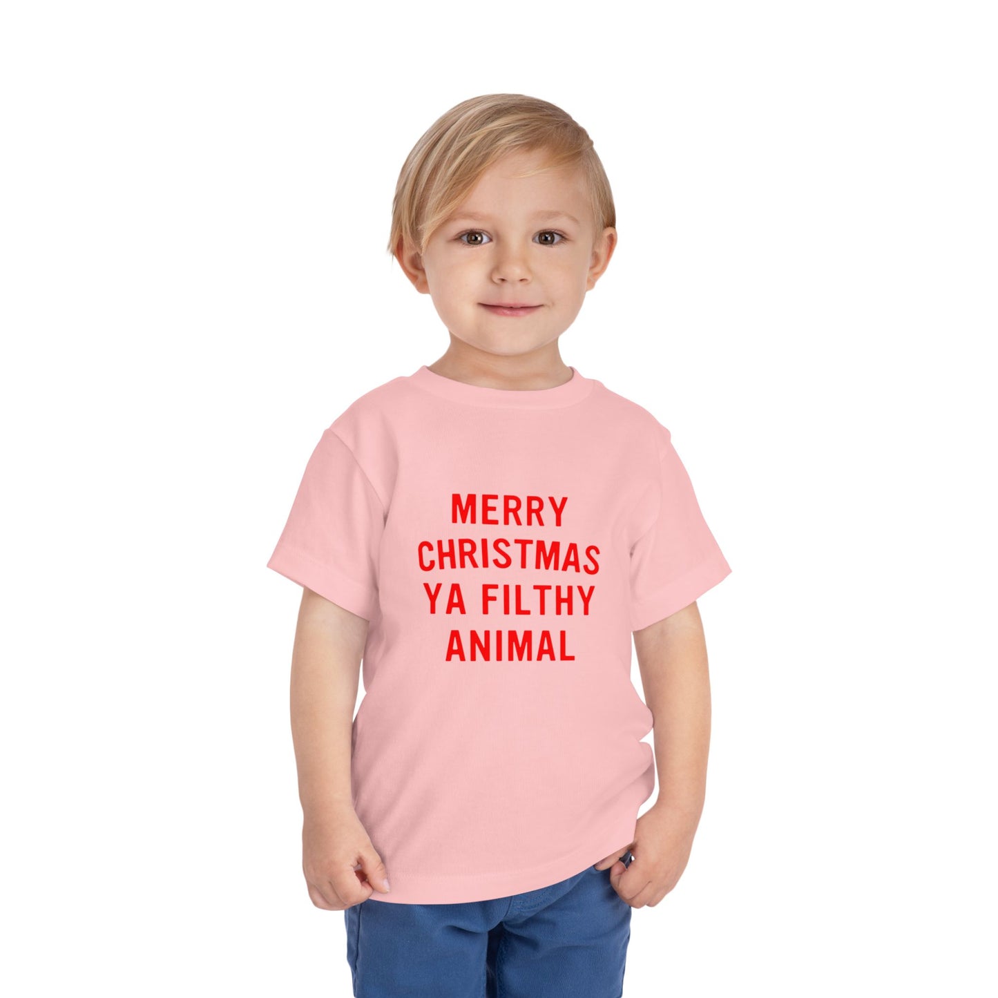 Merry Christmas Ya Filthy Animal Toddler Short Sleeve Tee
