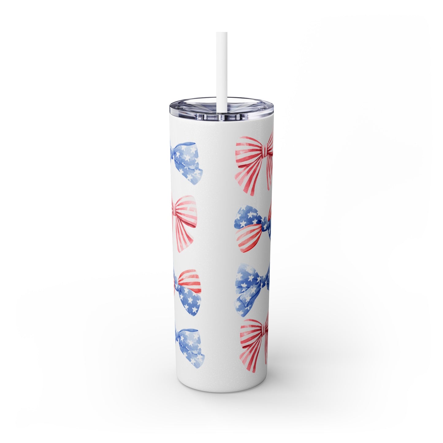 America the Bow-tiful Skinny Tumbler with Straw, 20oz