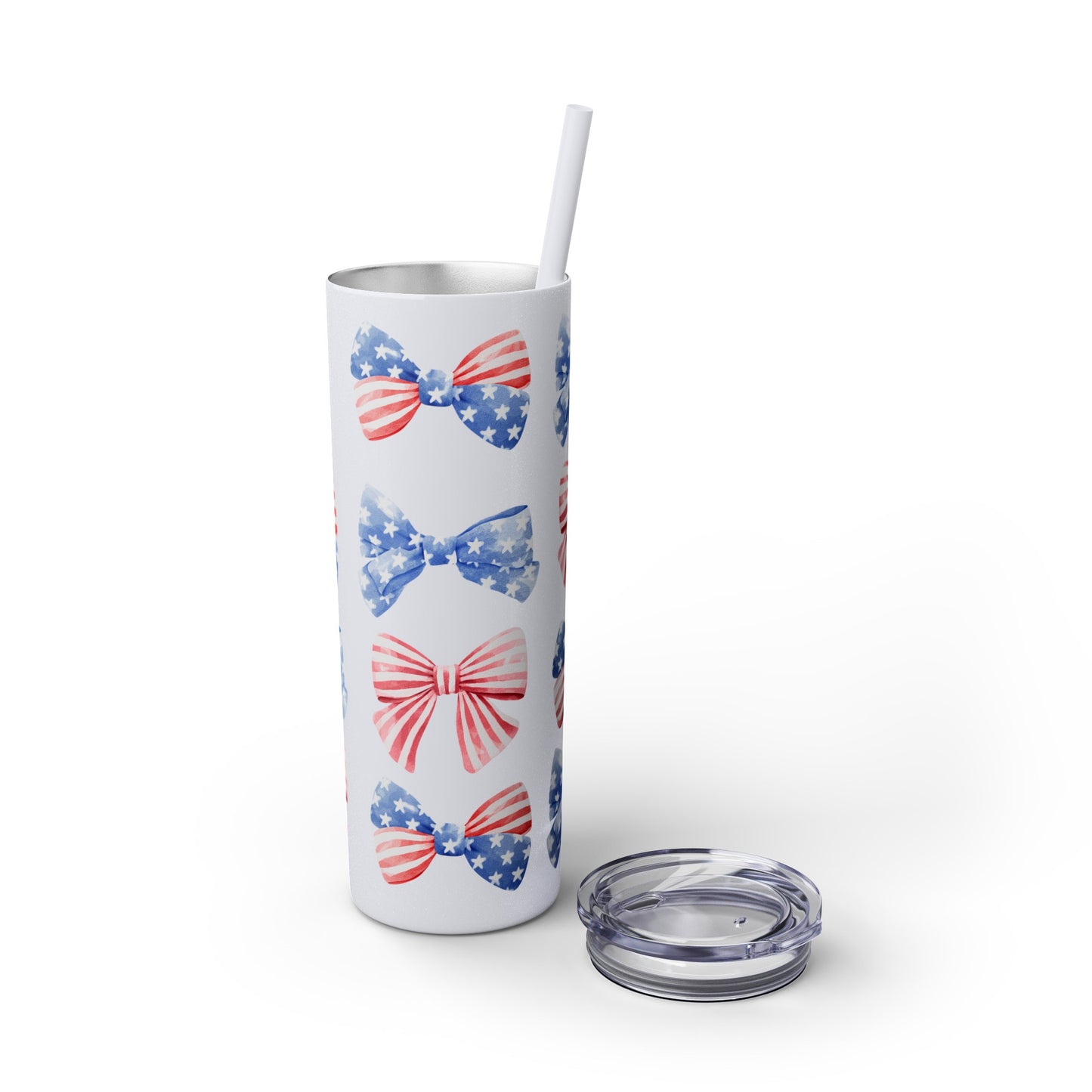America the Bow-tiful Skinny Tumbler with Straw, 20oz