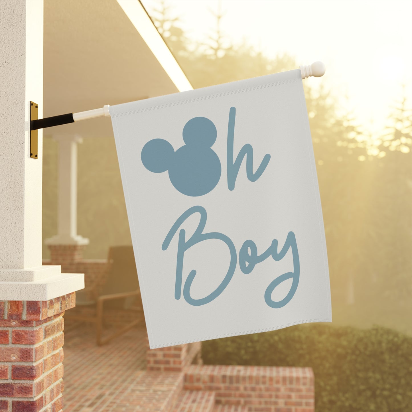 Oh Boy Light Blue Mouse Ears Banner