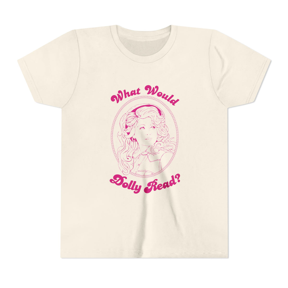 Pink Youth Tee — "What Would Dolly Read?" Dolly Parton Imagination Library Fundraising Shirt