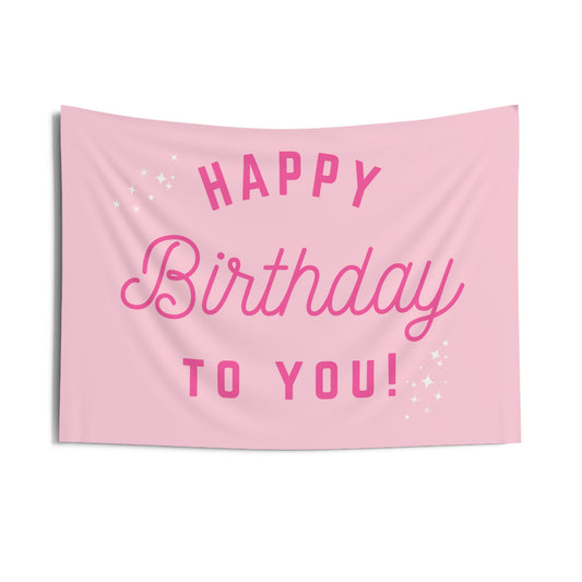 Pink Happy Birthday to You Banner
