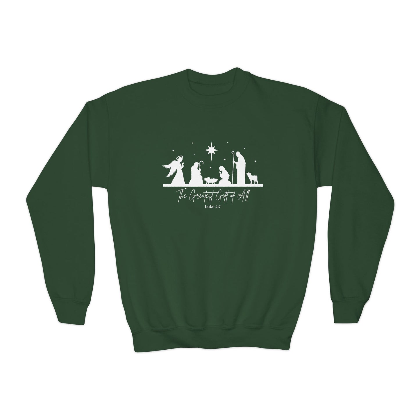 Youth Nativity Greatest Gift of All Crewneck Sweatshirt