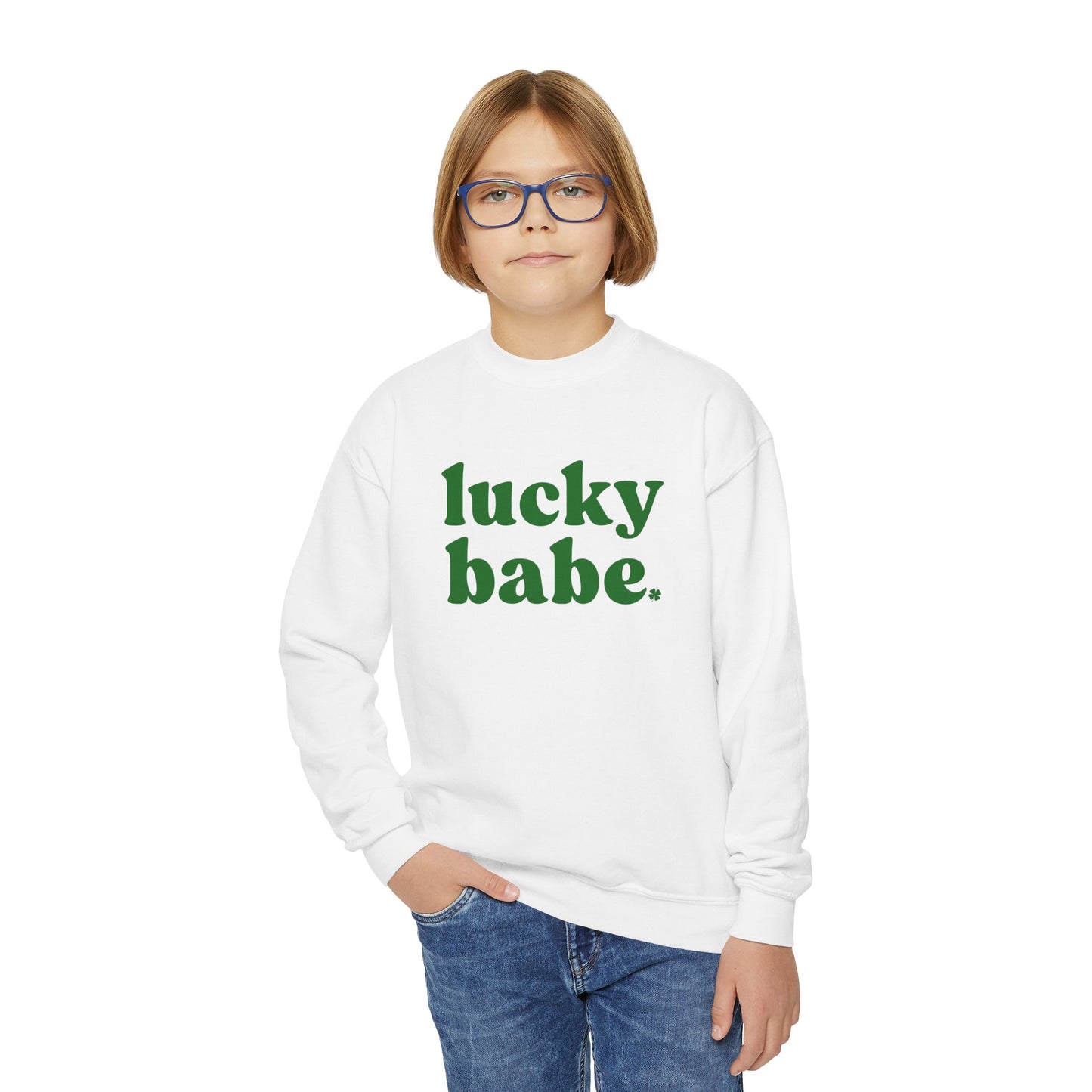 Lucky Babe Kids Sweatshirt, Cute St Patrick's Day Kids Shirt, Kids Sweatshirt, Grey Sweatshirt, White Sweatshirt